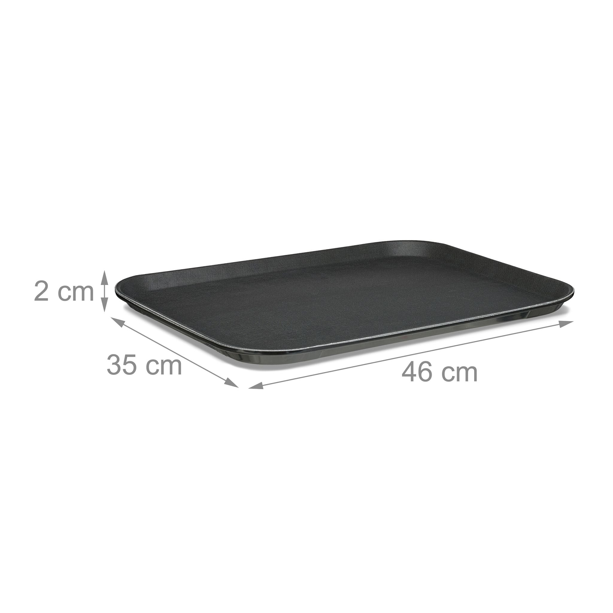 Gastro Serviertablett 2er-Set Schwarz von Relaxdays