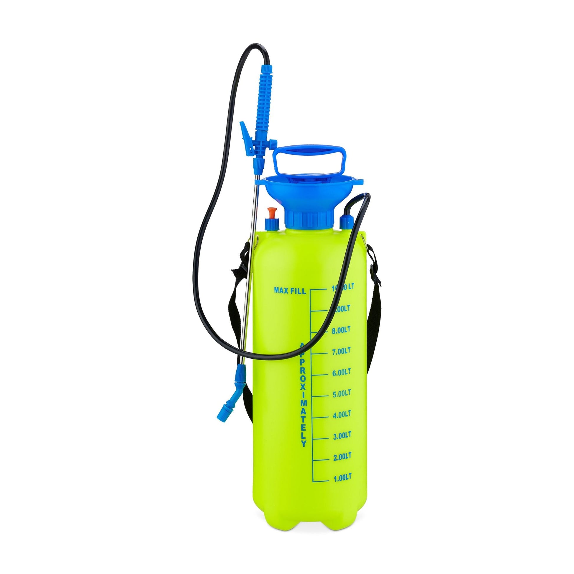 Drucksprüher 10 l Blau-Gelb-Silber von Relaxdays