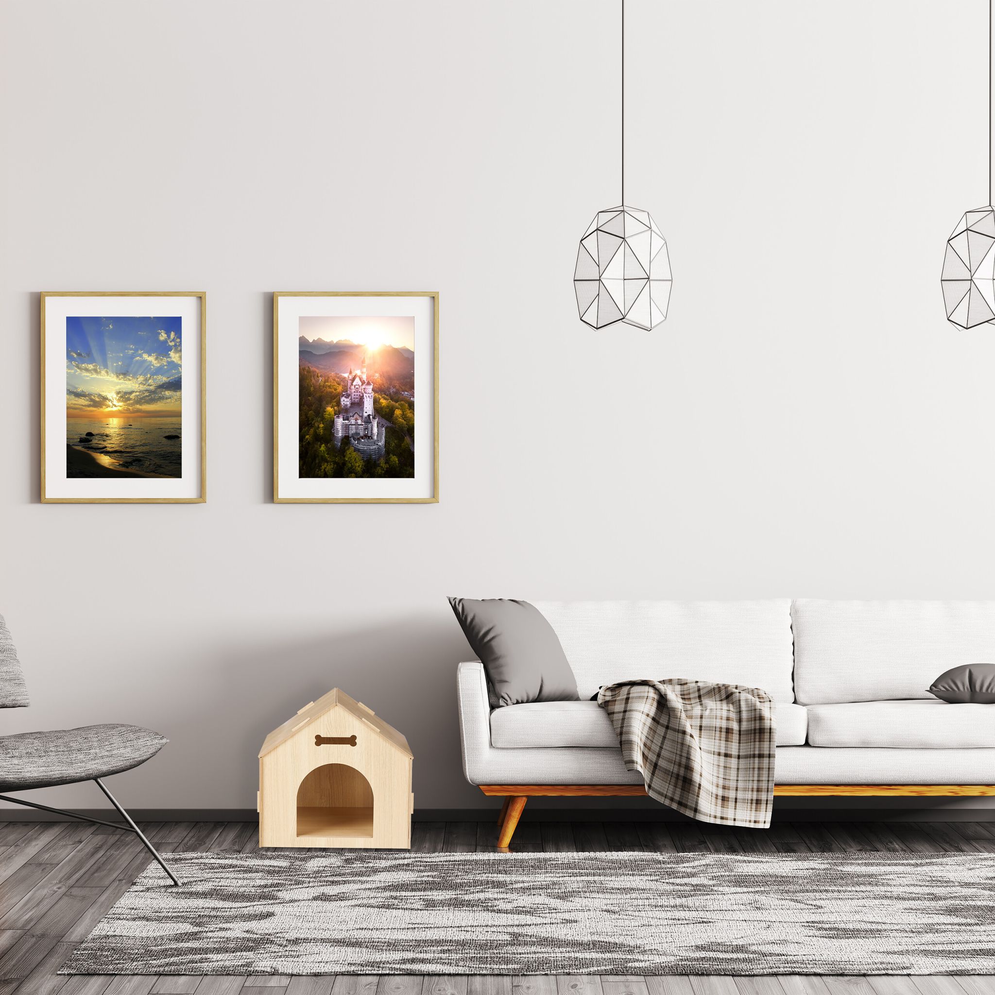 Indoor Hundehütte zum selber bauen Hellbraun von Relaxdays