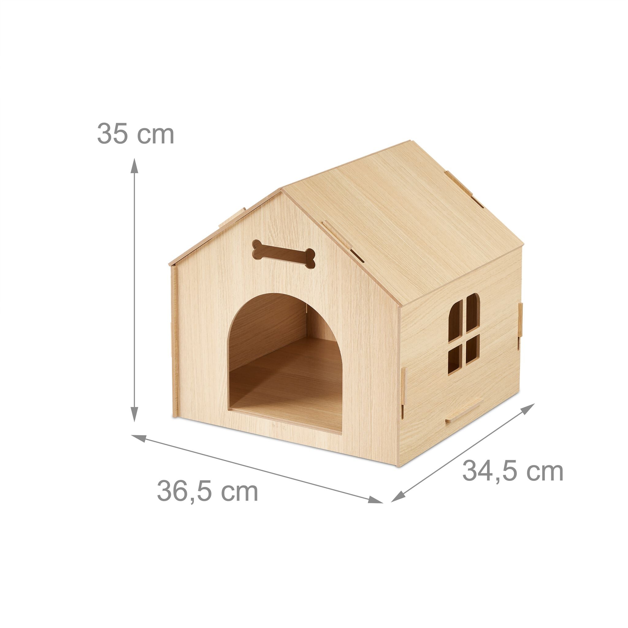 Indoor Hundehütte zum selber bauen Hellbraun von Relaxdays