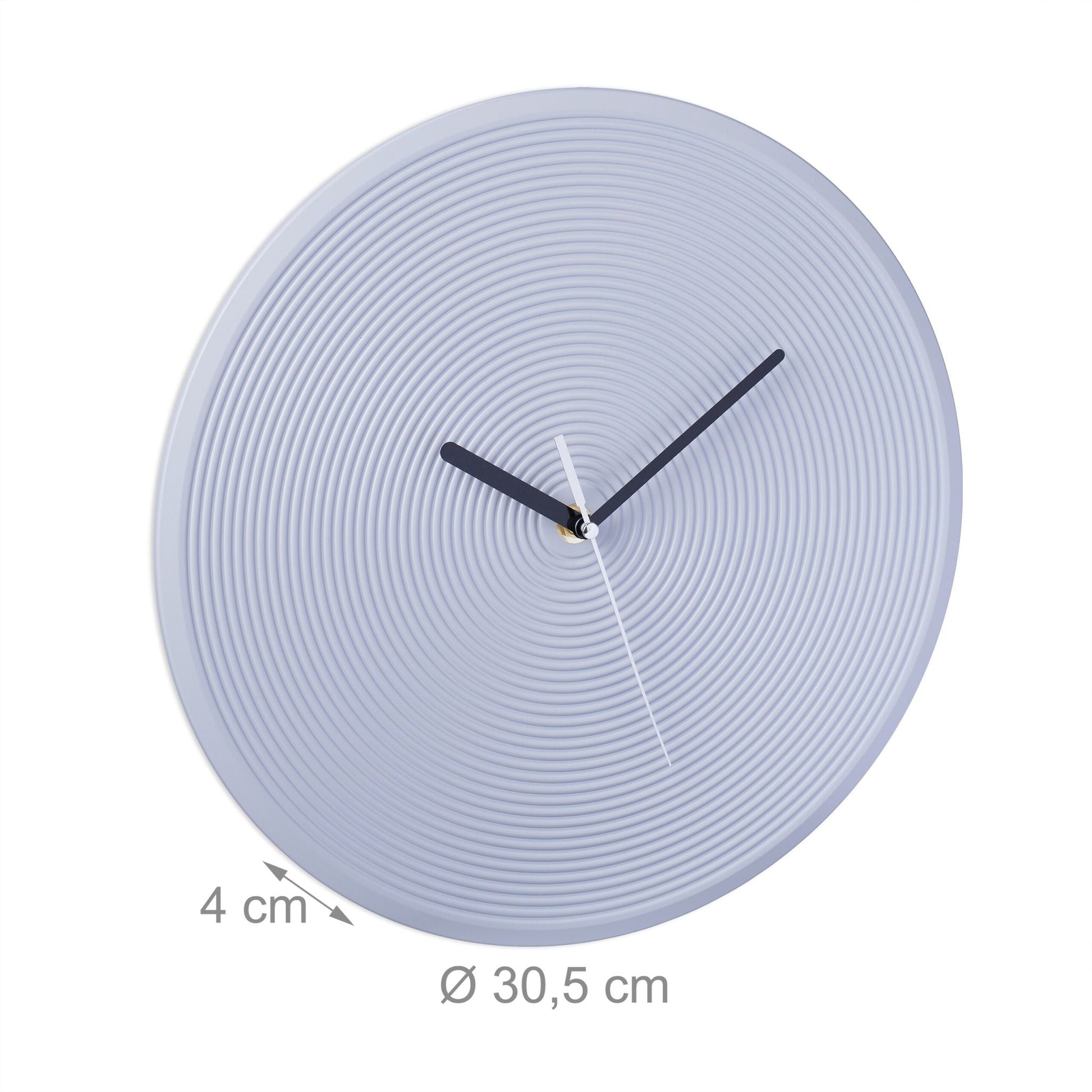 Wanduhr ohne Zahlen Schwarz-Silber-Grau von Relaxdays