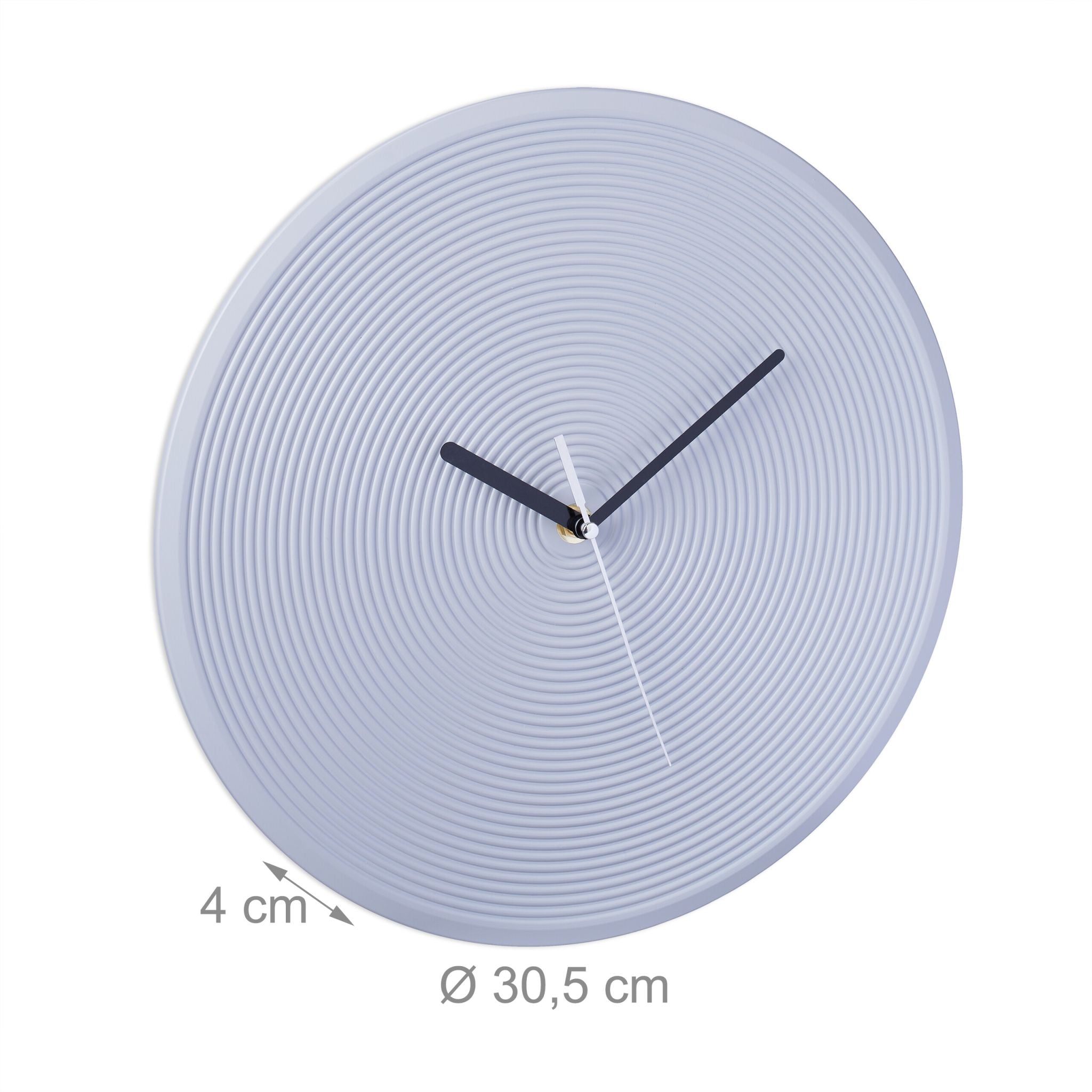 Wanduhr ohne Zahlen Schwarz-Silber-Grau von Relaxdays