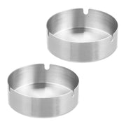 Aschenbecher Edelstahl 2er-Set Silber von Relaxdays