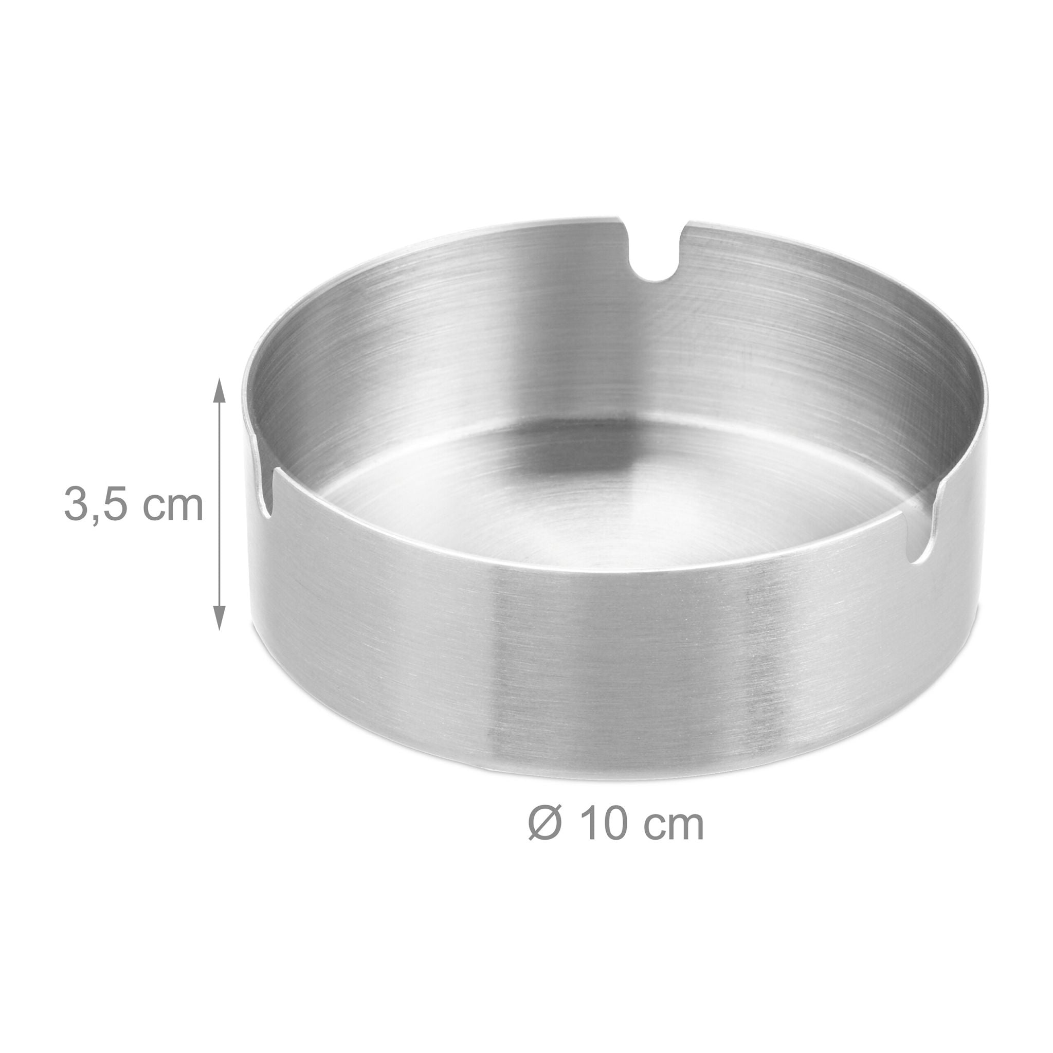 Aschenbecher Edelstahl 2er-Set Silber von Relaxdays