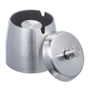 Aschenbecher mit Deckel für draussen Silber von Relaxdays