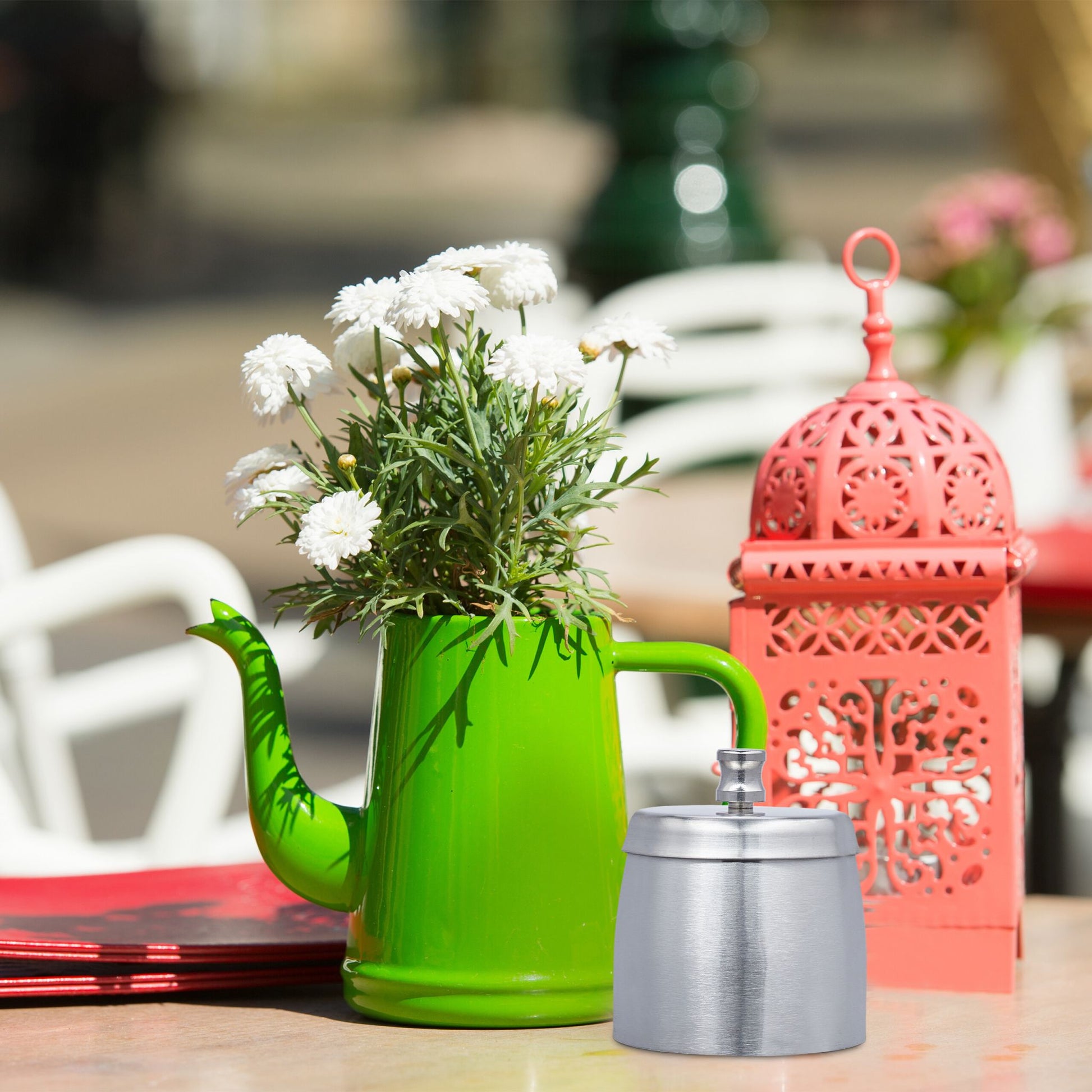 Aschenbecher mit Deckel für draussen Silber von Relaxdays