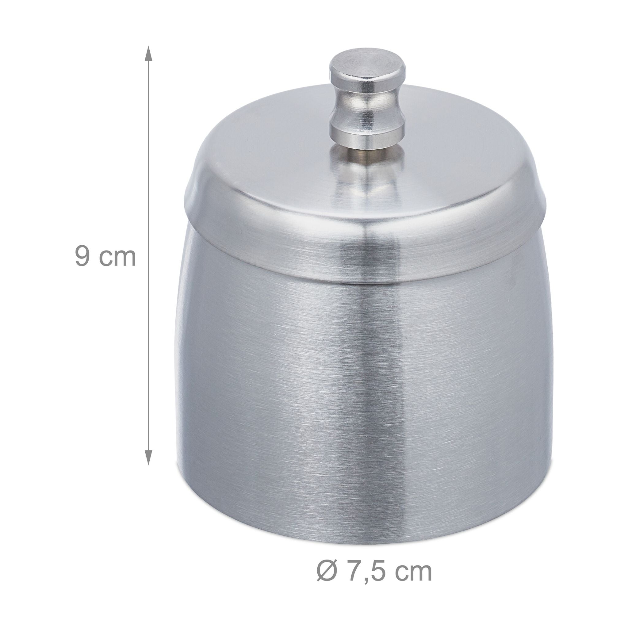 Aschenbecher mit Deckel für draussen Silber von Relaxdays