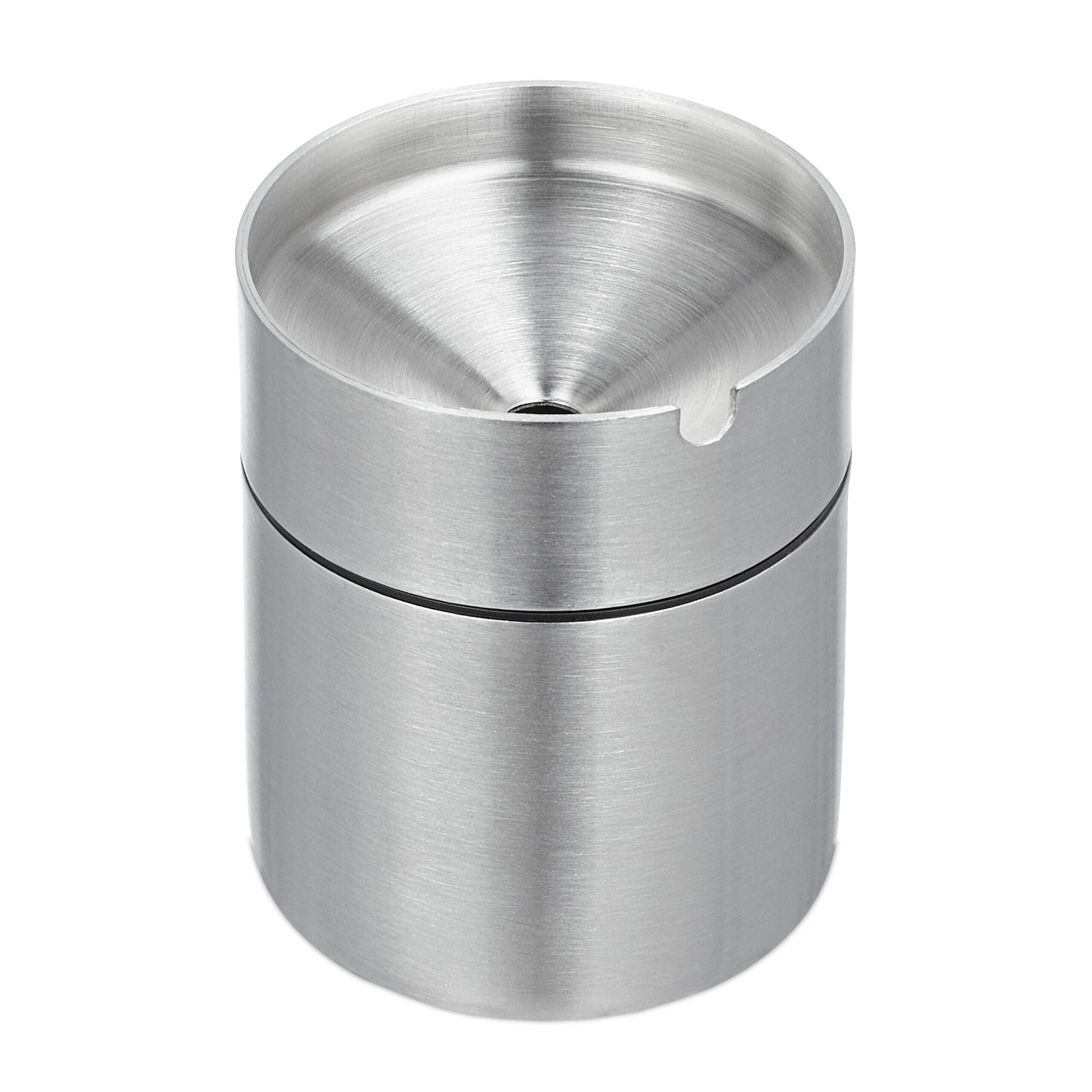 Aschenbecher mit Deckel Schwarz-Silber von Relaxdays