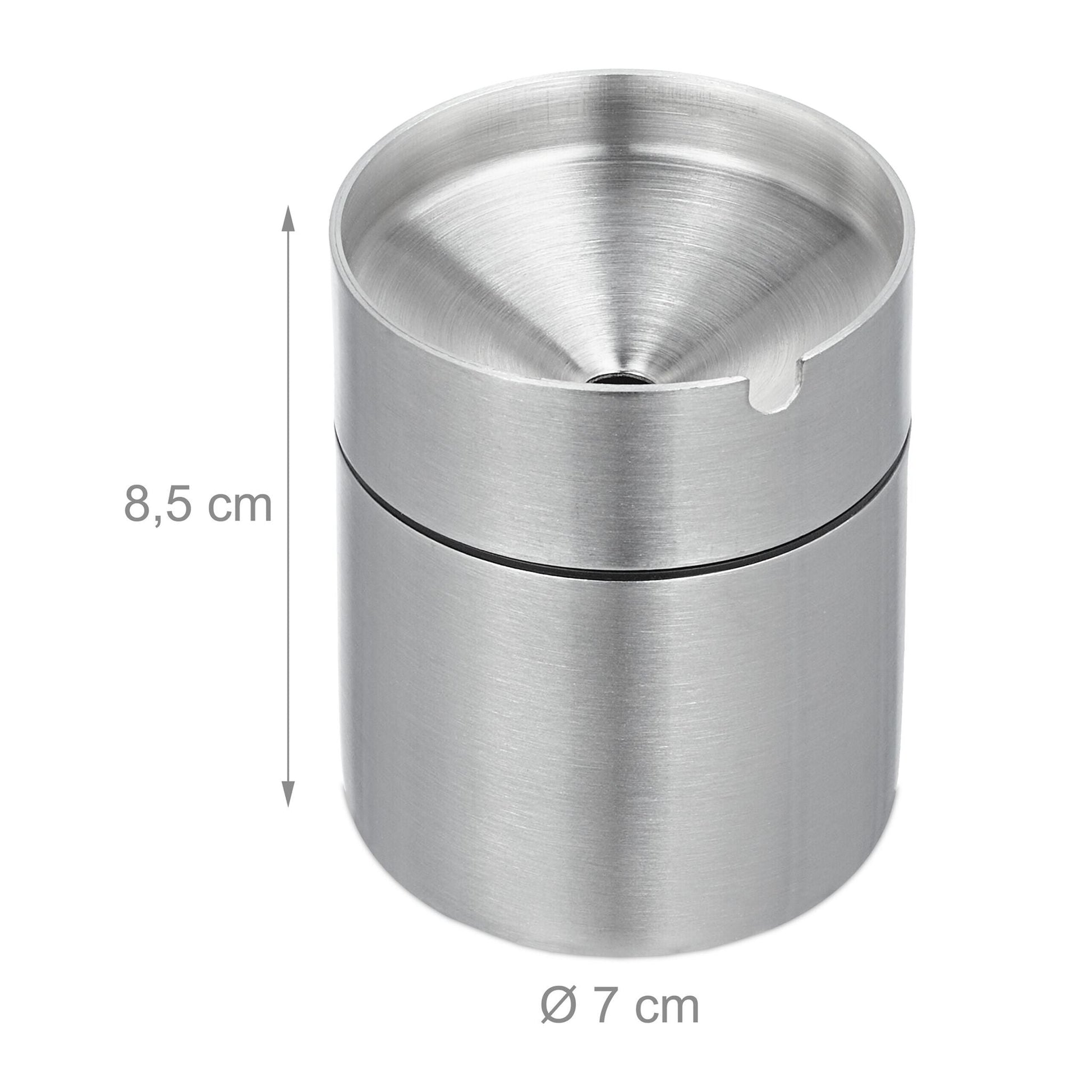 Aschenbecher mit Deckel Schwarz-Silber von Relaxdays
