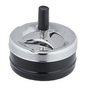 Aschenbecher mit Drehdeckel Schwarz-Silber von Relaxdays