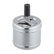 Aschenbecher mit Drehdeckel Schwarz-Silber von Relaxdays