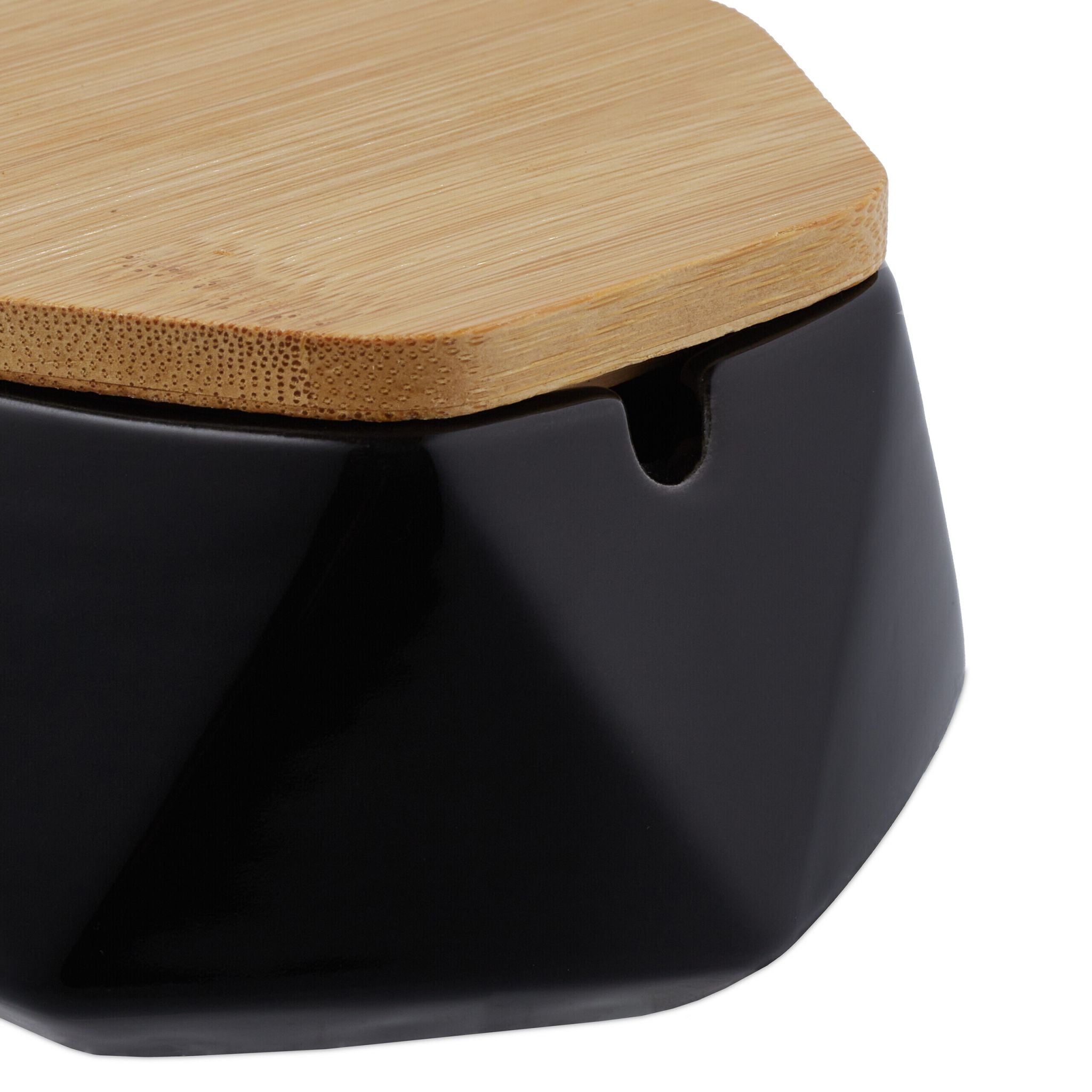 Aschenbecher mit Deckel Hellbraun-Schwarz von Relaxdays