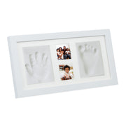 Baby Gipsabdruck Set mit Bilderrahmen Weiss von Relaxdays
