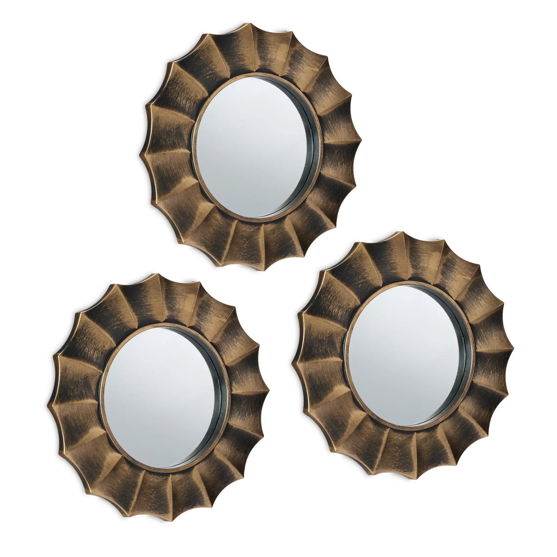 Spiegel 3er-Set Ornament Gold-Schwarz von Relaxdays
