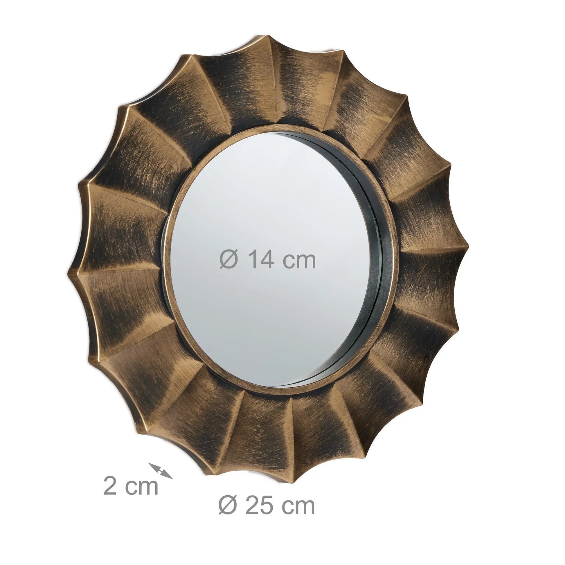 Spiegel 3er-Set Ornament Gold-Schwarz von Relaxdays