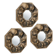 Spiegel 3er-Set Blume Gold-Schwarz von Relaxdays