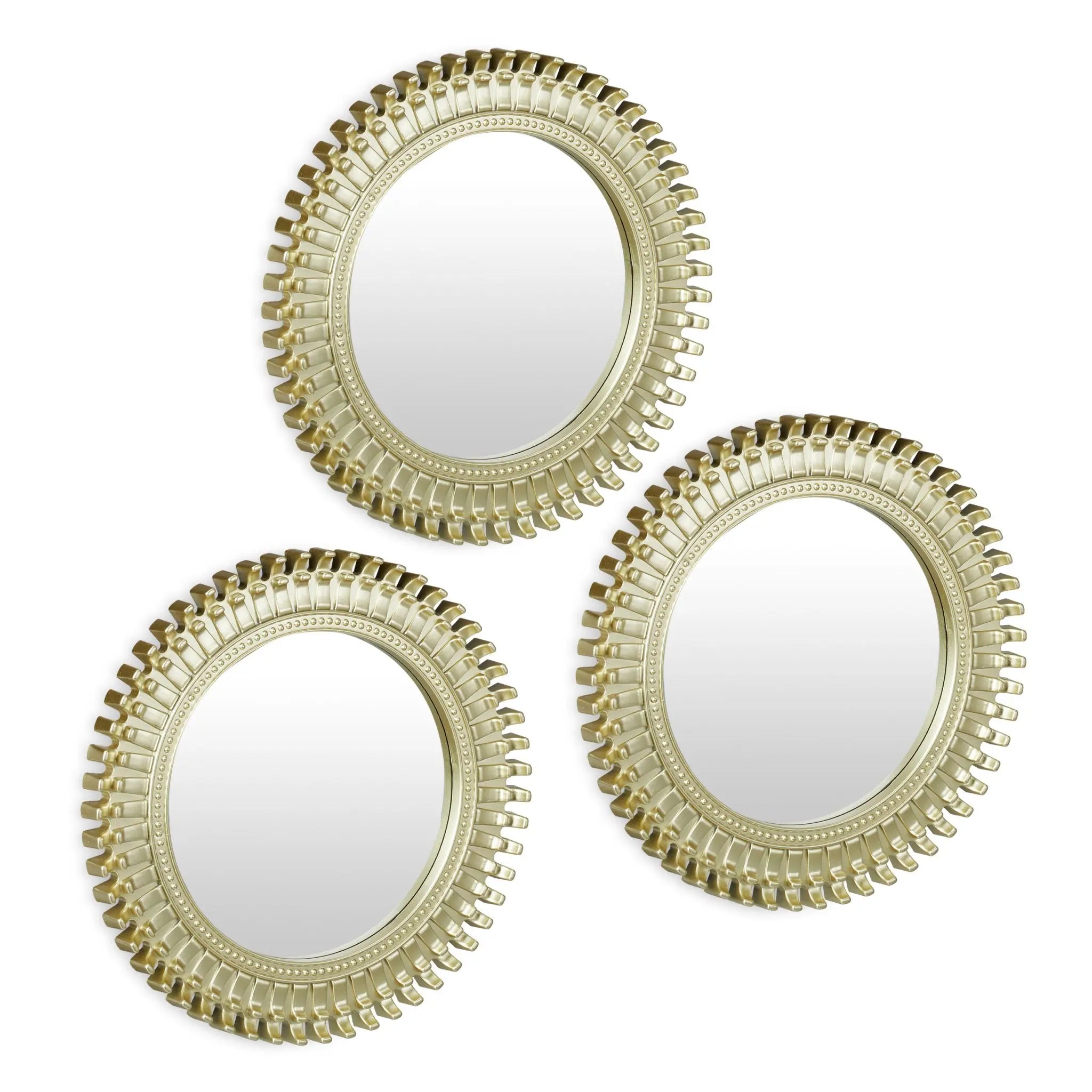 Spiegel 3er-Set Ornament Gold von Relaxdays