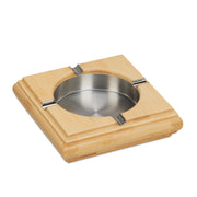 Aschenbecher Bambus Hellbraun-Silber von Relaxdays