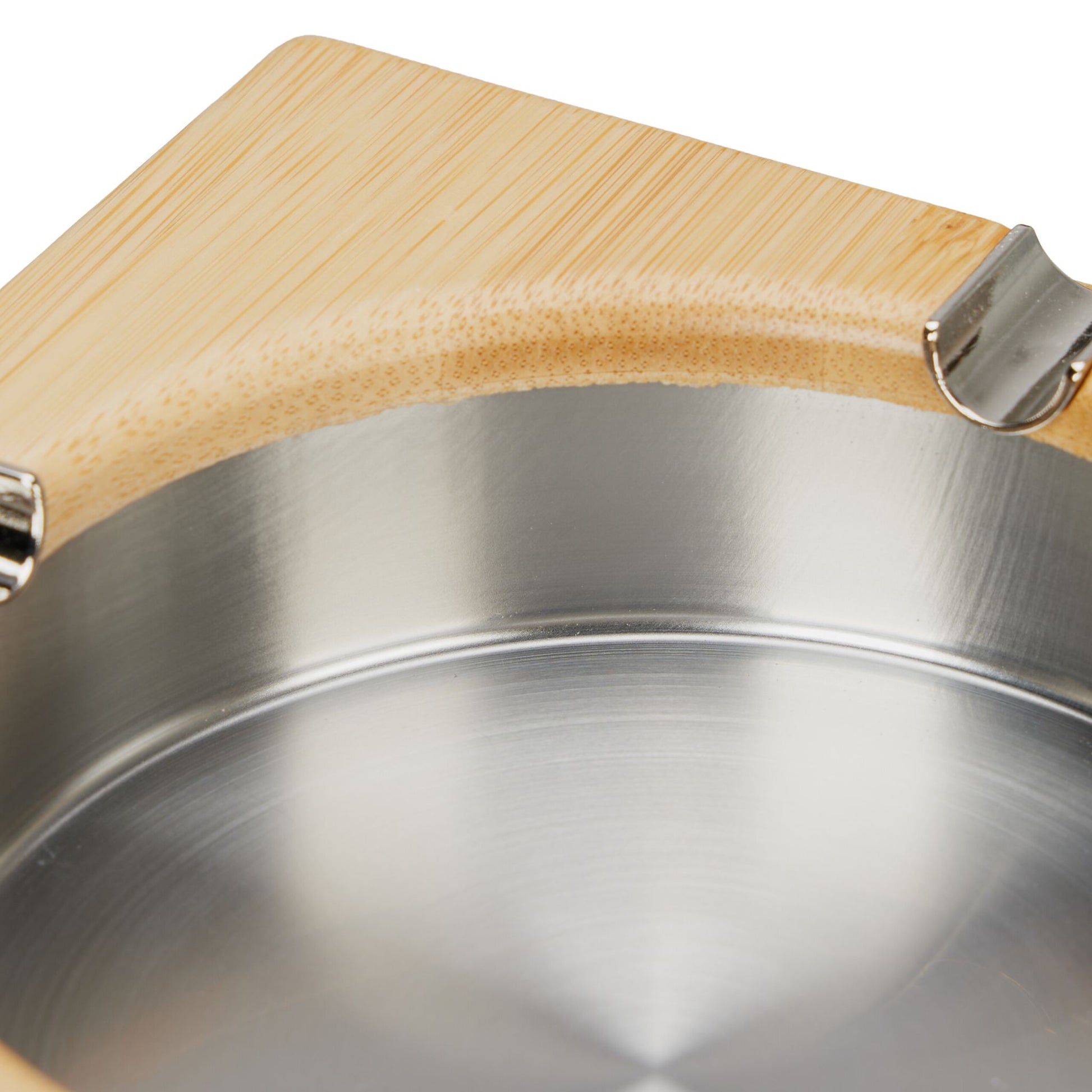 Aschenbecher Bambus Hellbraun-Silber von Relaxdays