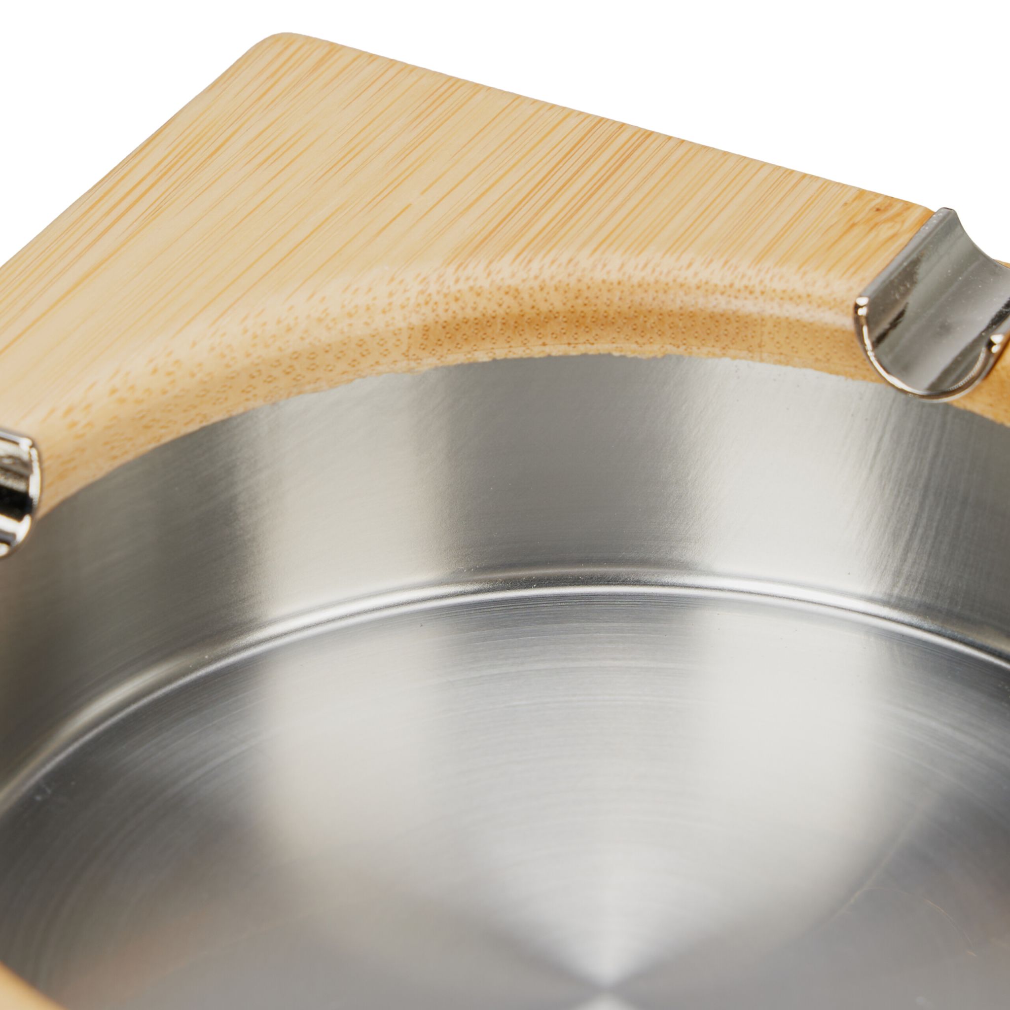 Aschenbecher Bambus Hellbraun-Silber von Relaxdays