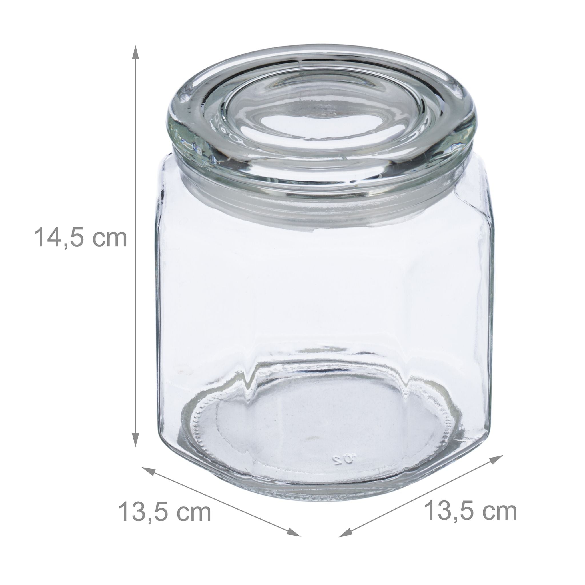 Vorratsgläser mit Deckel 1300ml 6er-Set Transparent