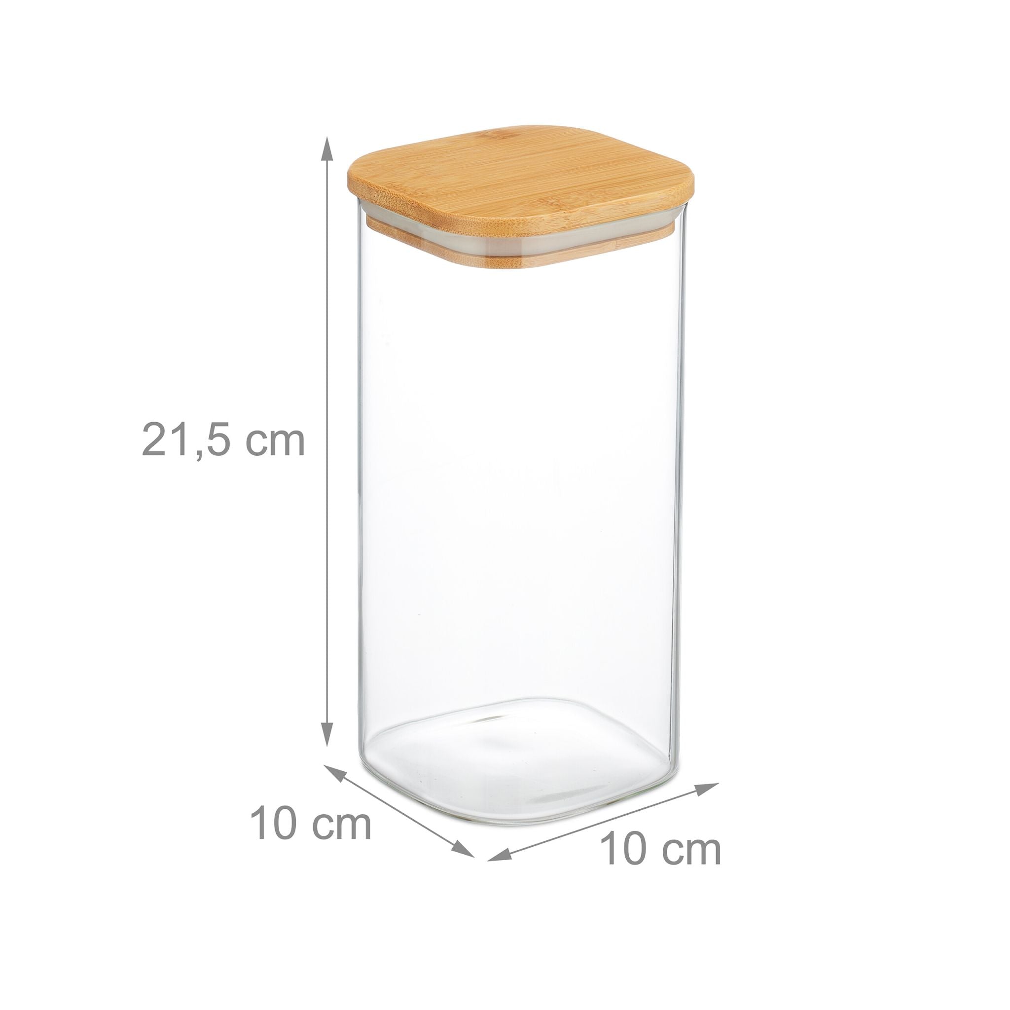 Vorratsgläser mit Deckel 1500ml 3er-Set Hellbraun-Transparent