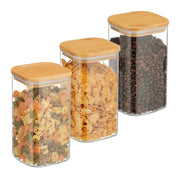 Vorratsgläser mit Deckel 1200ml 3er-Set Hellbraun-Transparent