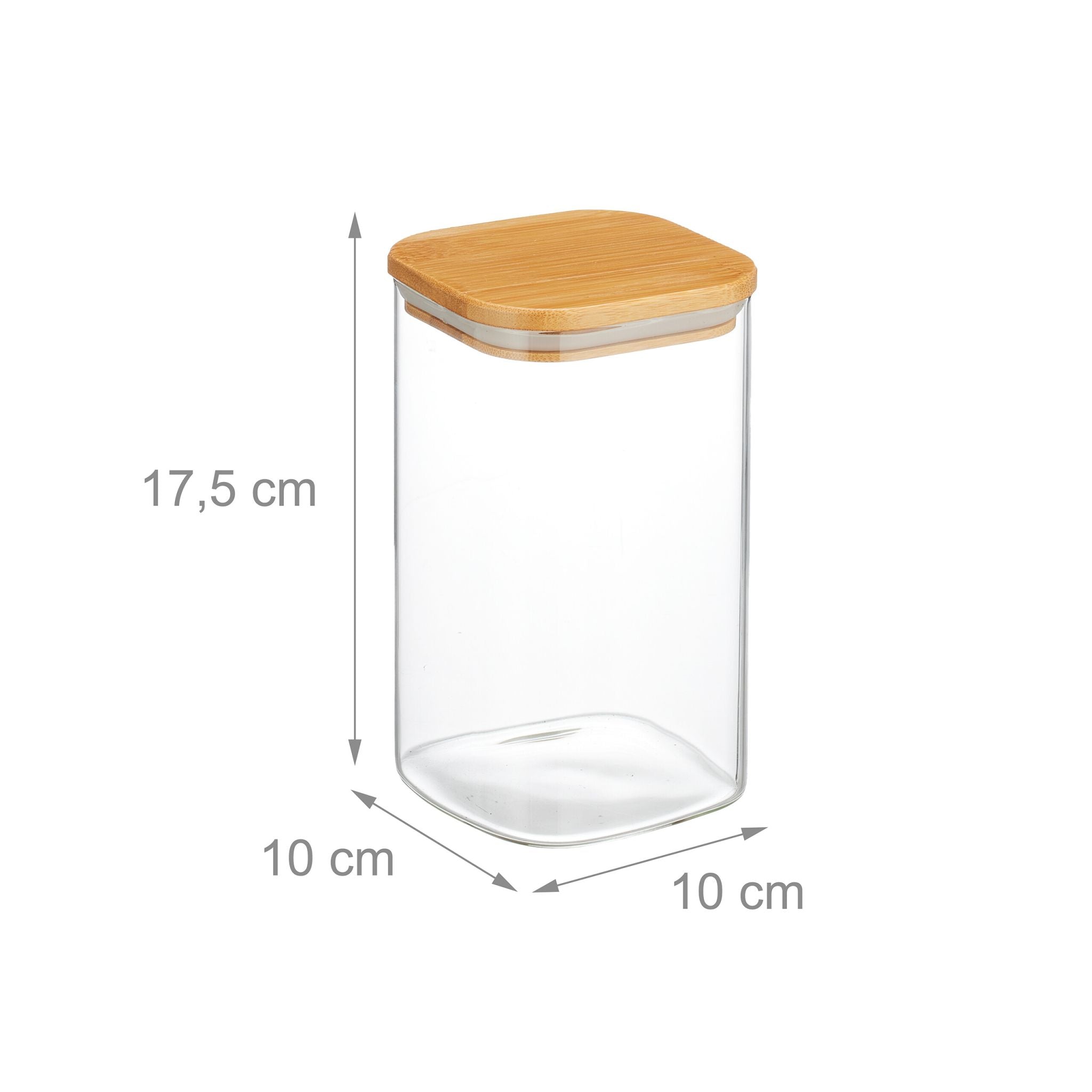 Vorratsgläser mit Deckel 1200ml 3er-Set Hellbraun-Transparent