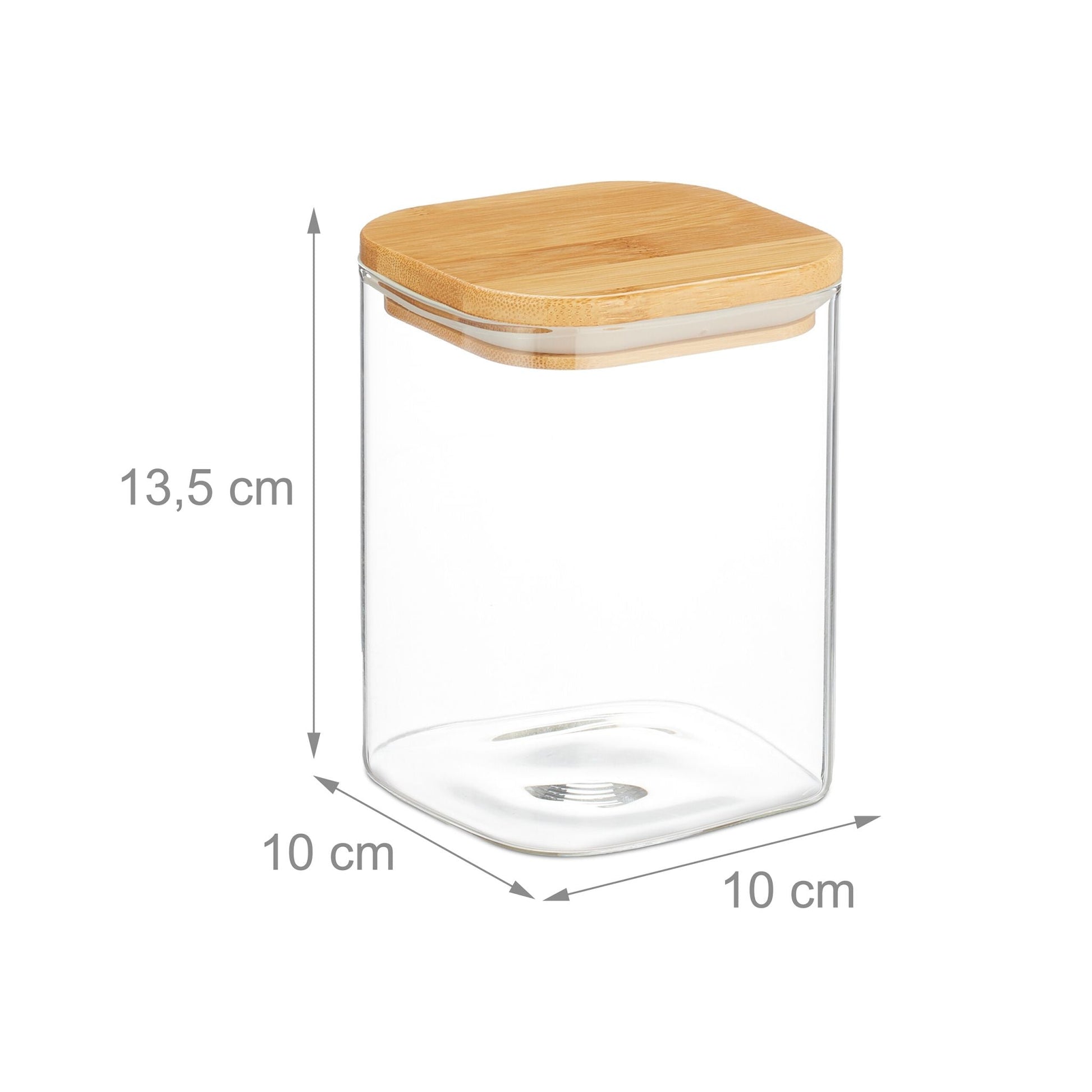 Vorratsgläser mit Deckel 900ml 3er-Set Hellbraun-Transparent von Relaxdays
