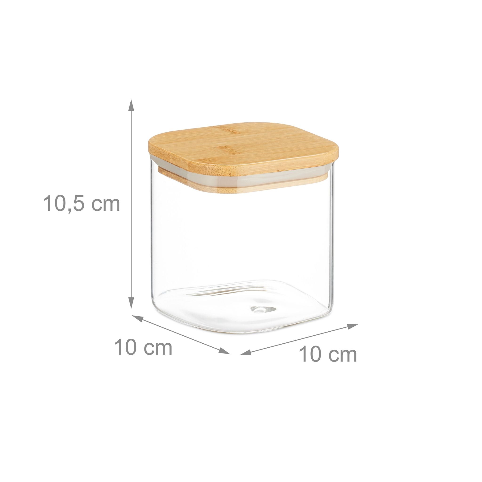 Vorratsgläser mit Deckel 600ml 3er-Set Hellbraun-Transparent