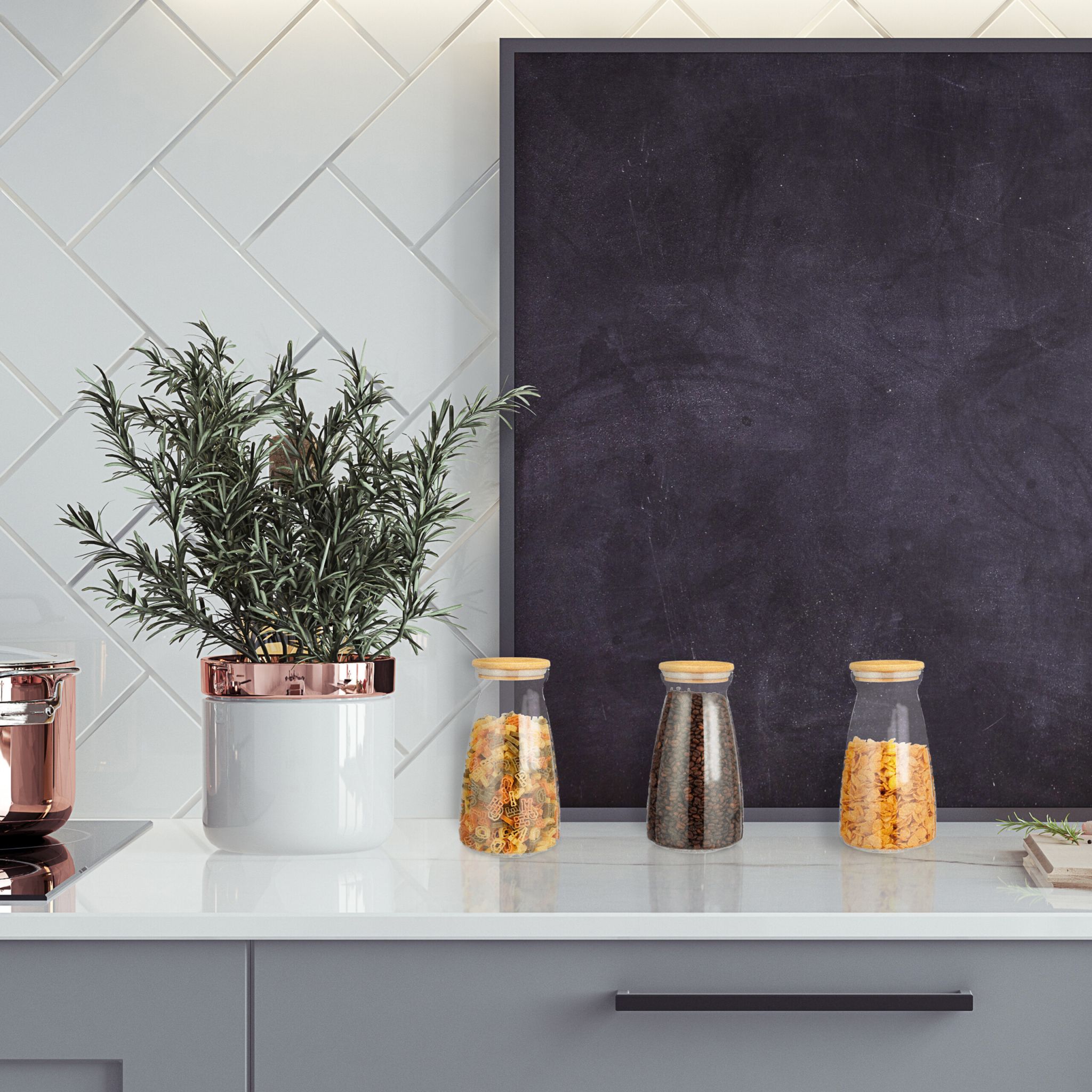 Vorratsgläser mit Deckel 3er-Set Hellbraun-Transparent von Relaxdays