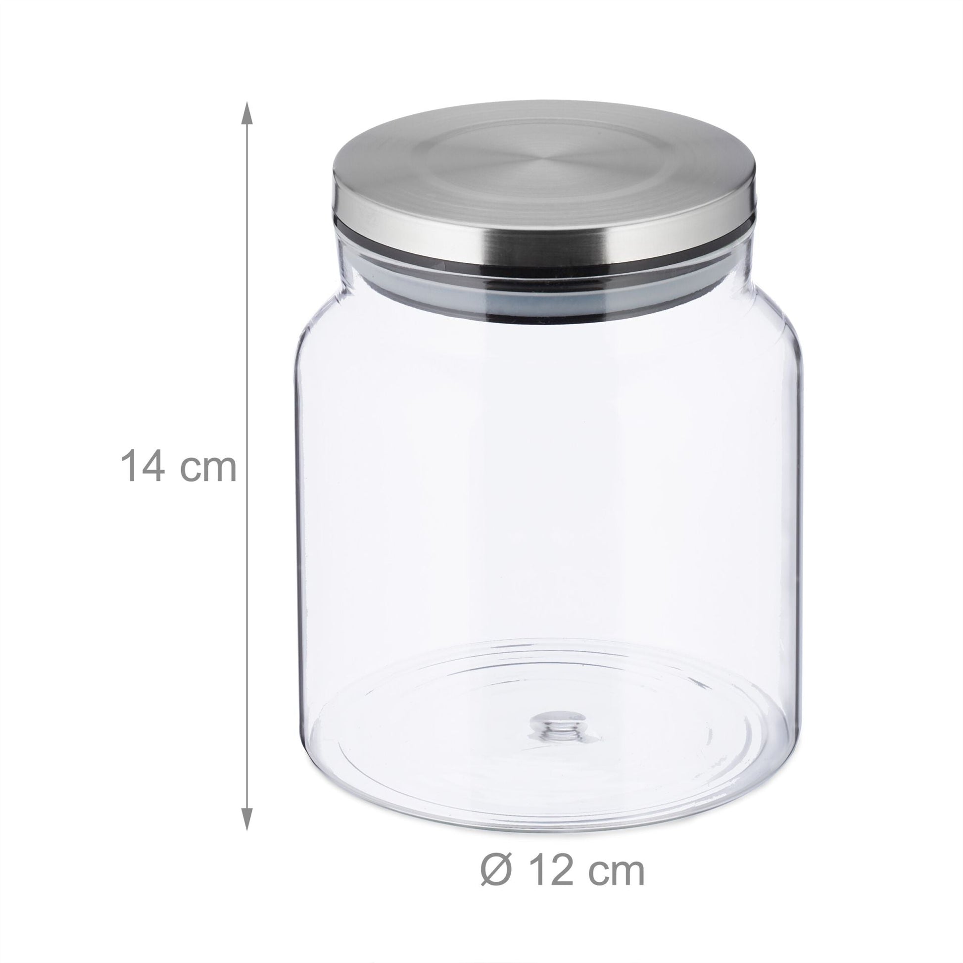 Vorratsgläser mit Deckel 1100ml 3er-Set Silber-Transparent von Relaxdays