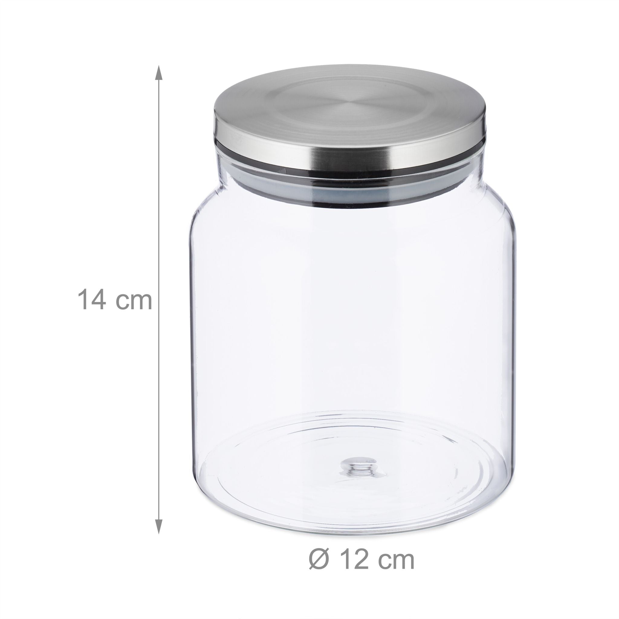 Vorratsgläser mit Deckel 1100ml 3er-Set Silber-Transparent von Relaxdays