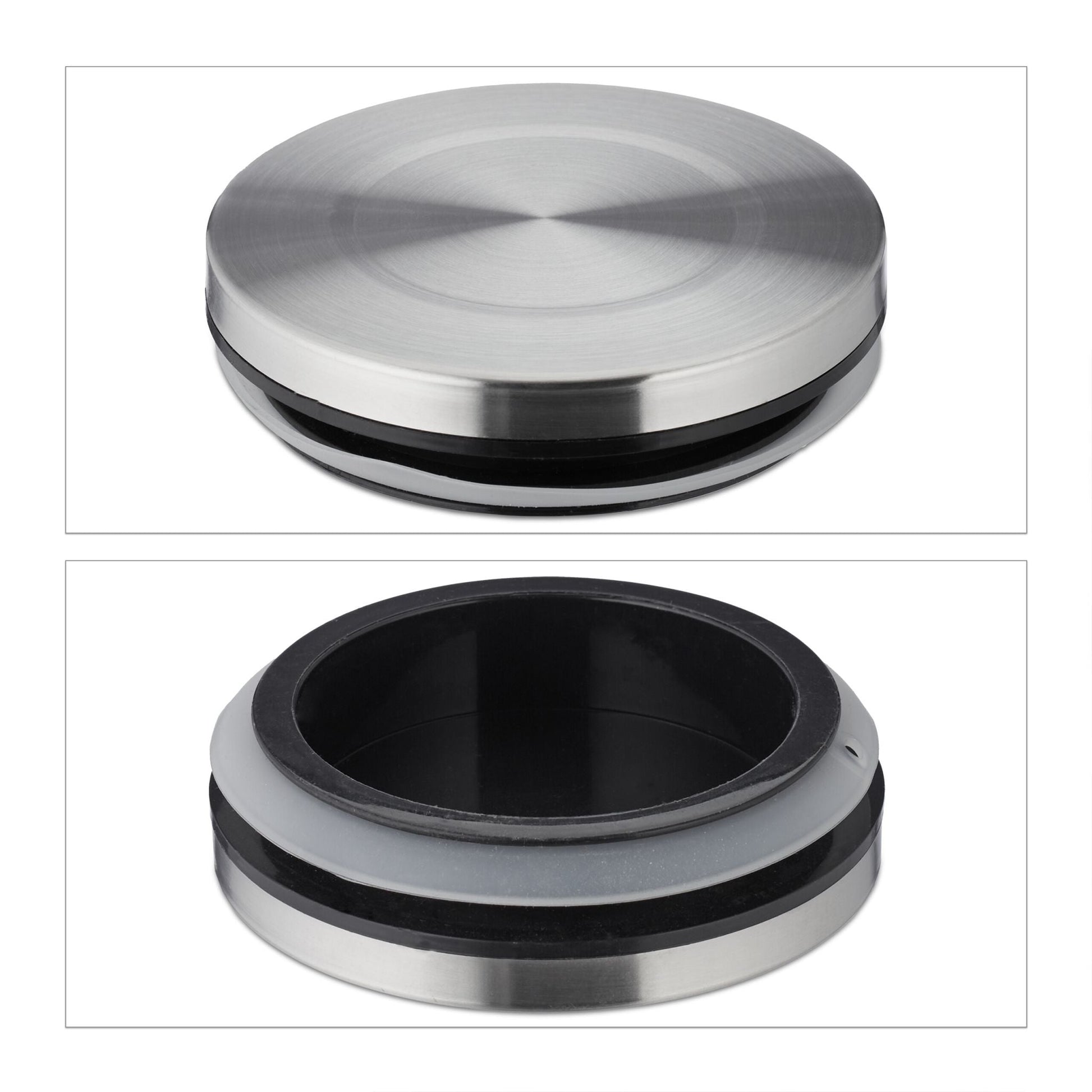 Vorratsgläser mit Deckel 1100ml 3er-Set Silber-Transparent von Relaxdays