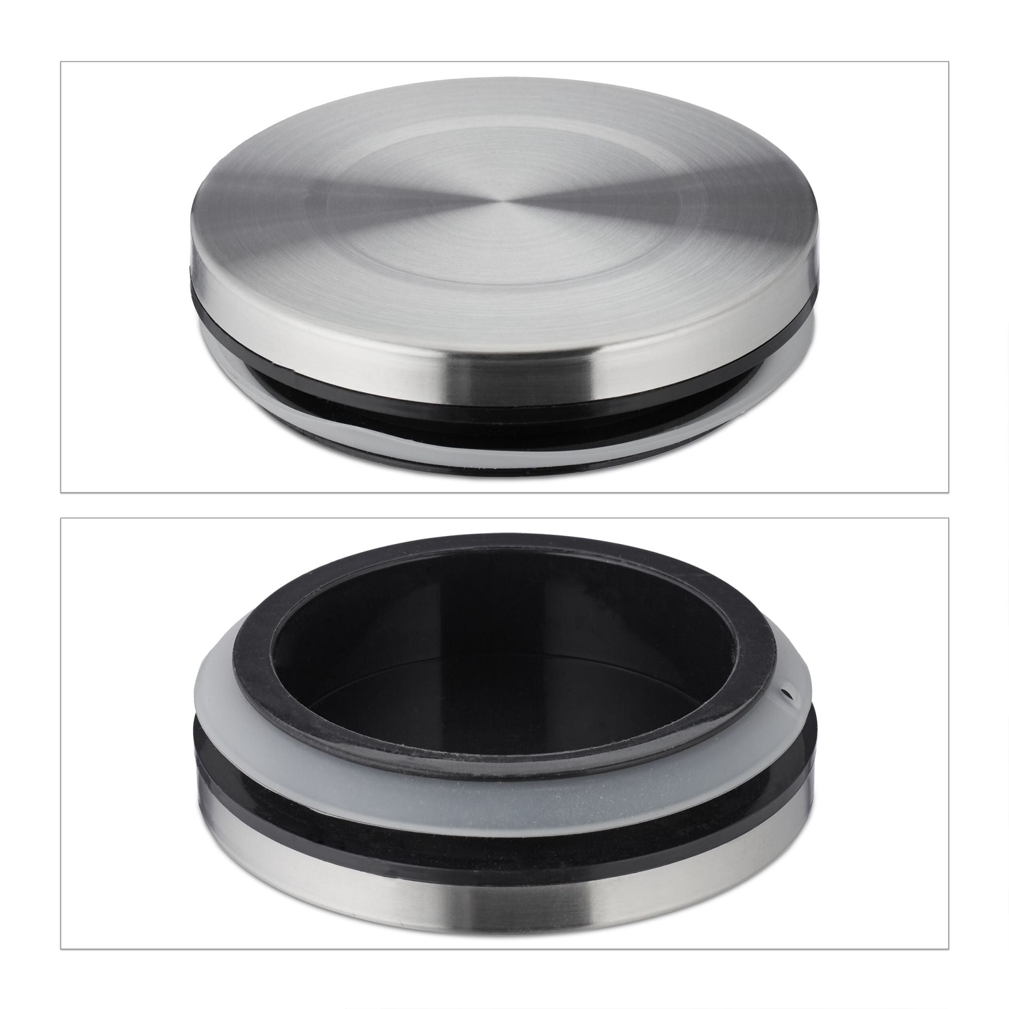Vorratsgläser mit Deckel 1100ml 3er-Set Silber-Transparent von Relaxdays