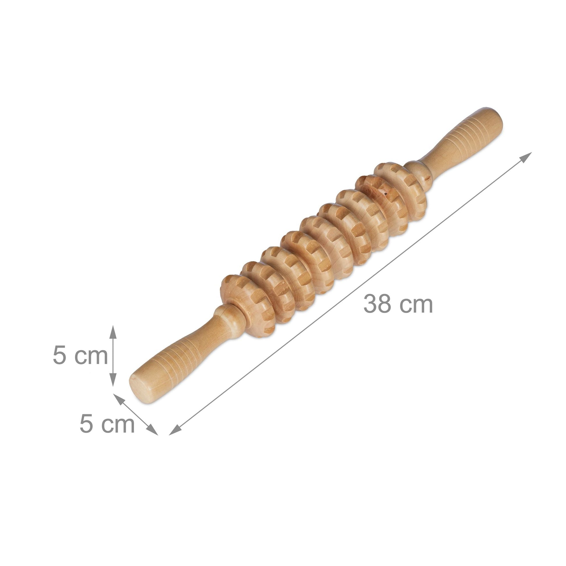 Massage Roller Holz Hellbraun von Relaxdays