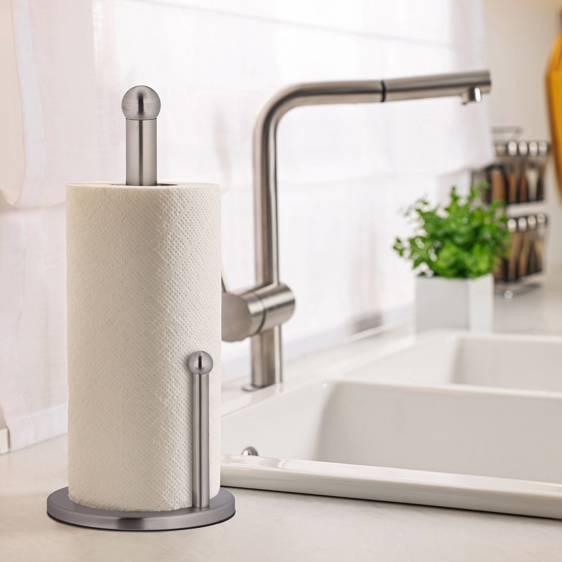 Küchenrollenhalter Edelstahl Silber von Relaxdays