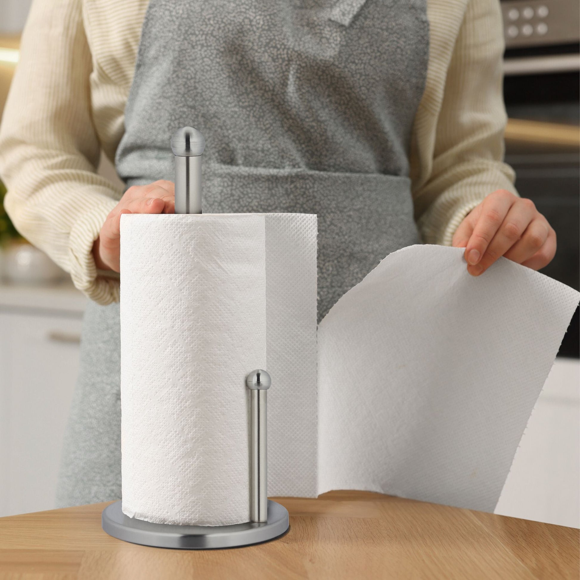 Küchenrollenhalter Edelstahl Silber von Relaxdays