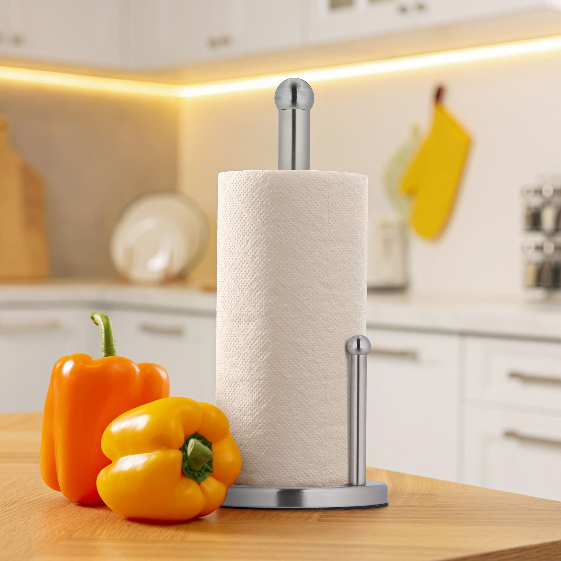 Küchenrollenhalter Edelstahl Silber von Relaxdays