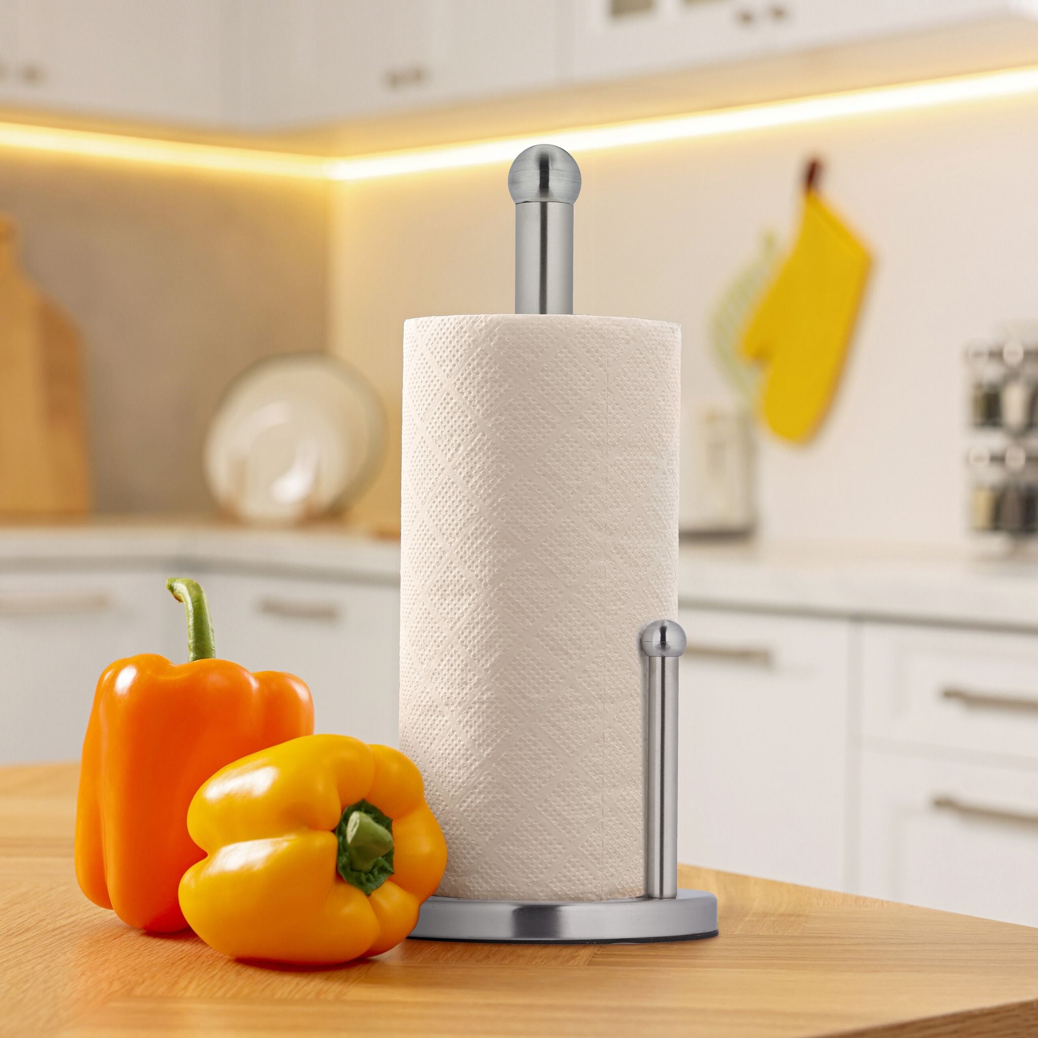 Küchenrollenhalter Edelstahl Silber von Relaxdays