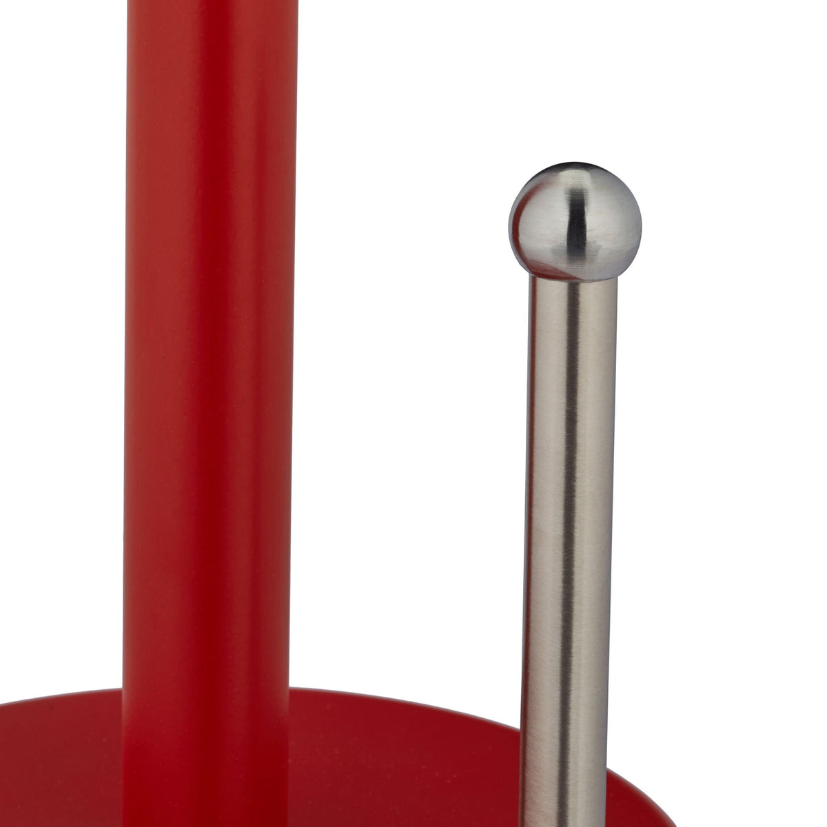 Küchenrollenhalter mit Abrollstop Rot-Silber von Relaxdays