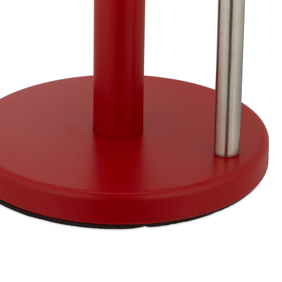 Küchenrollenhalter mit Abrollstop Rot-Silber von Relaxdays