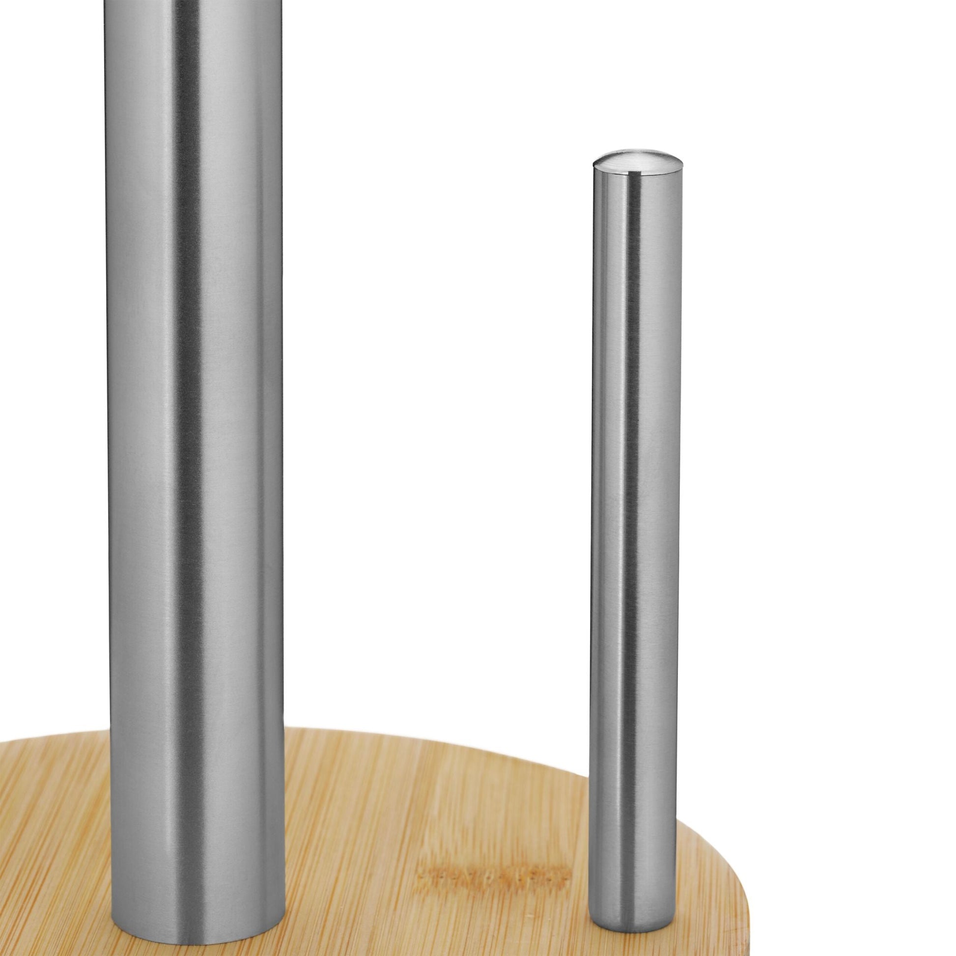 Runder Küchenrollenhalter mit Abrollstop Hellbraun-Silber von Relaxdays
