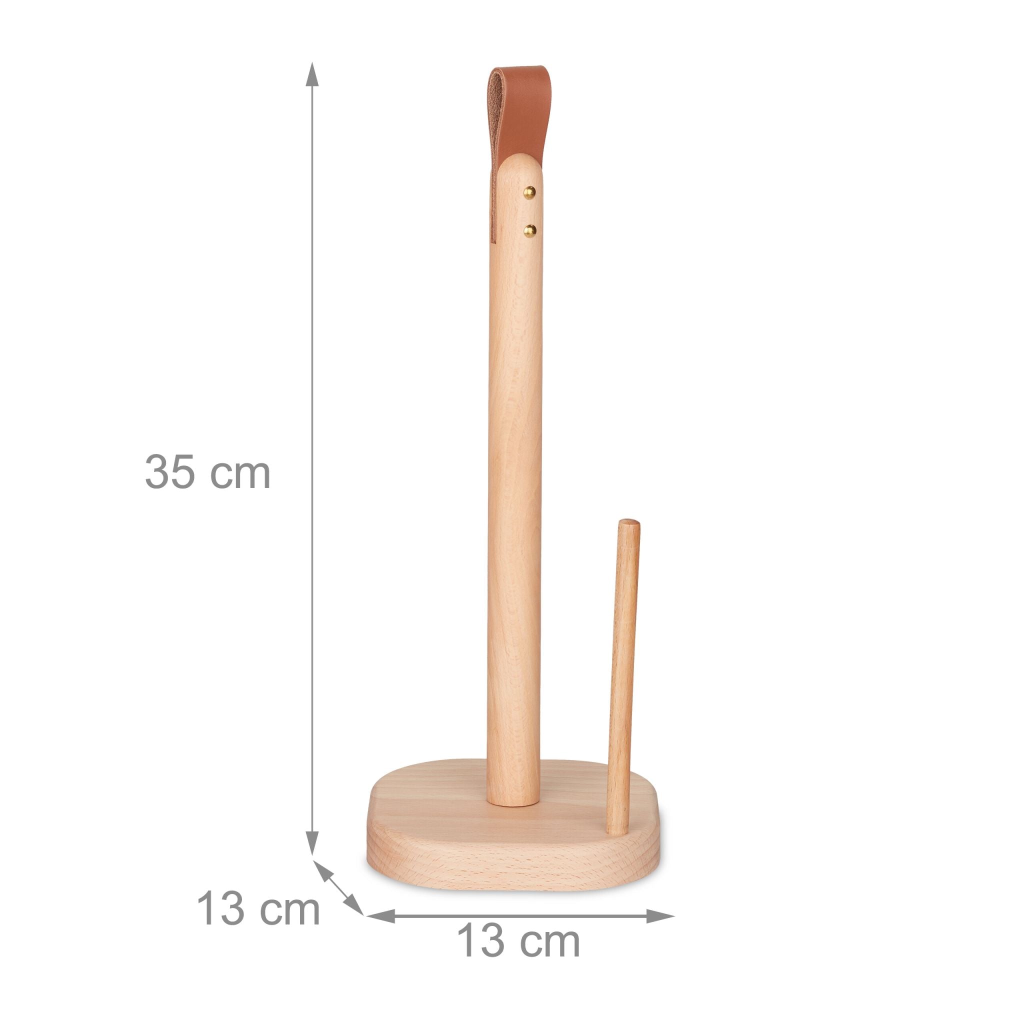 Eckiger Küchenrollenhalter Holz Braun-Hellbraun von Relaxdays