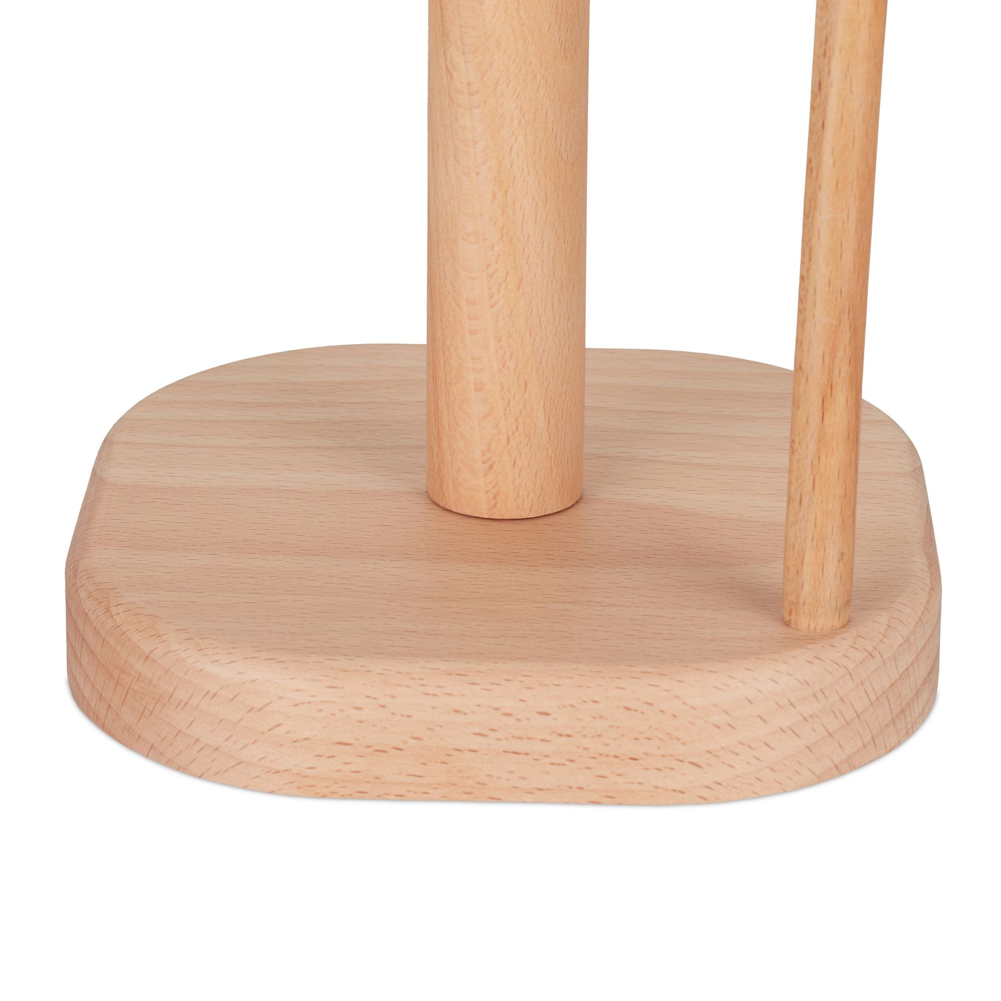 Eckiger Küchenrollenhalter Holz Braun-Hellbraun von Relaxdays
