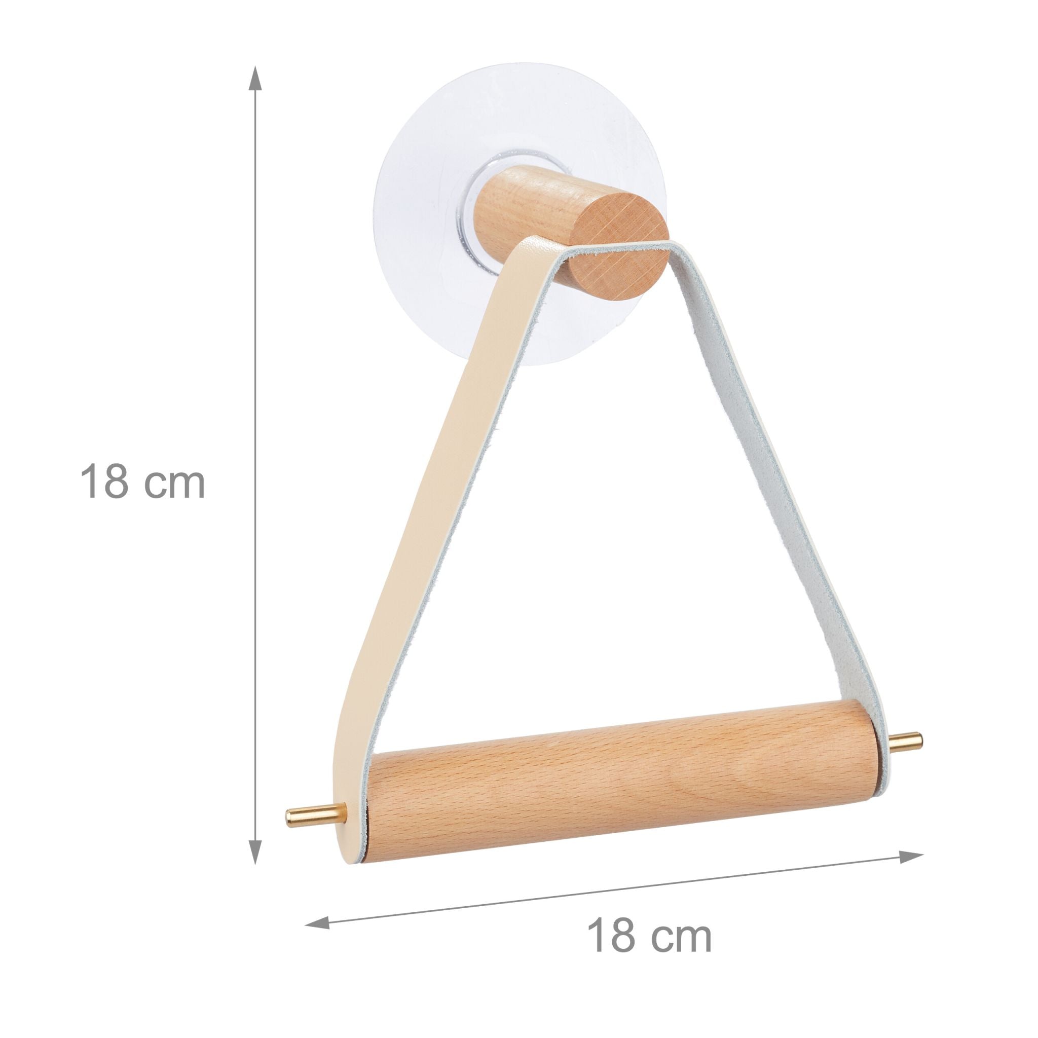 Toilettenpapierhalter Holz mit Band Beige-Hellbraun von Relaxdays