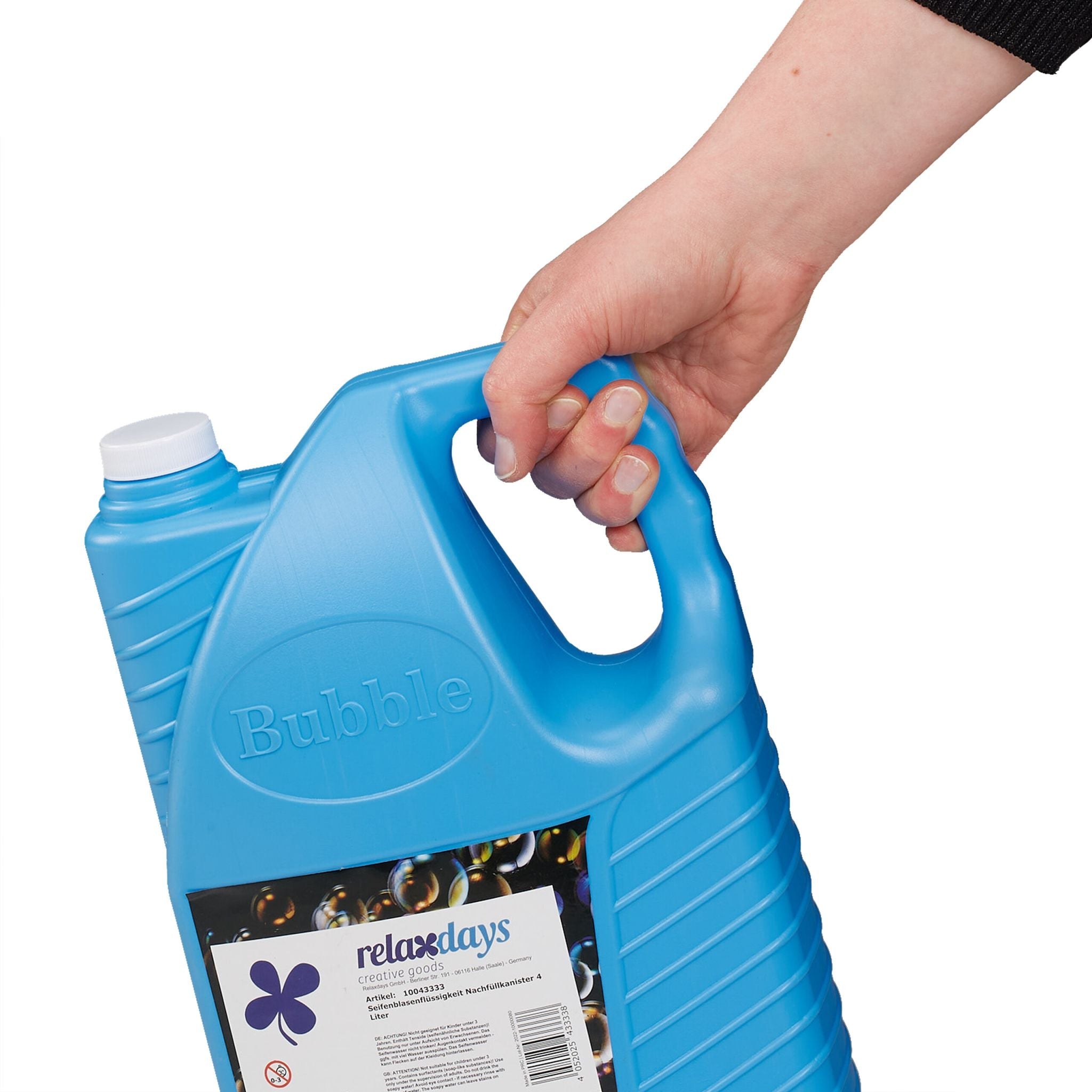 Seifenblasen Nachfüllkanister 4L Weiss-Blau