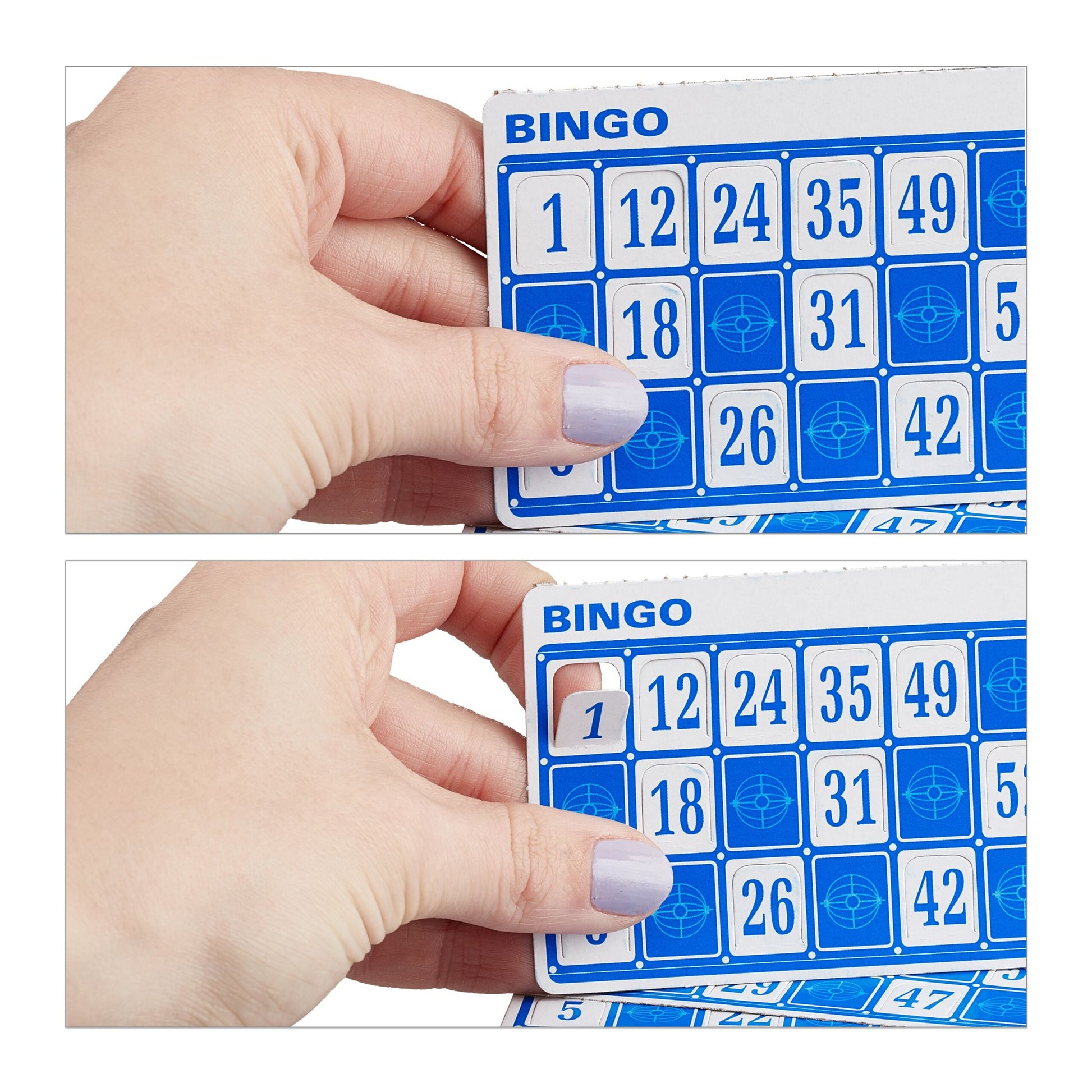 Bingo-Spiel Set für Kinder & Erwachsene Gold-Orange-Schwarz von Relaxdays