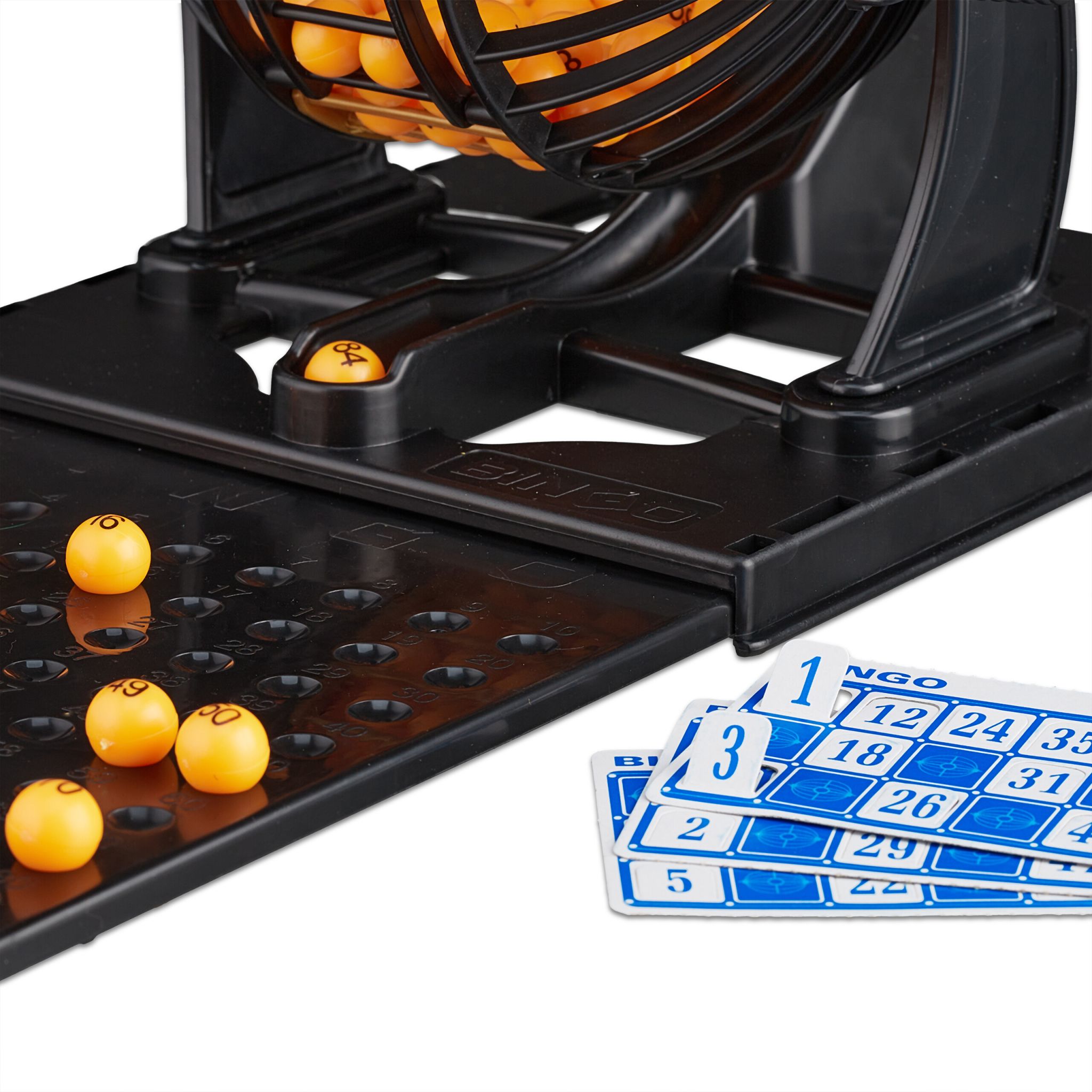 Bingo-Spiel Set für Kinder & Erwachsene Gold-Orange-Schwarz von Relaxdays
