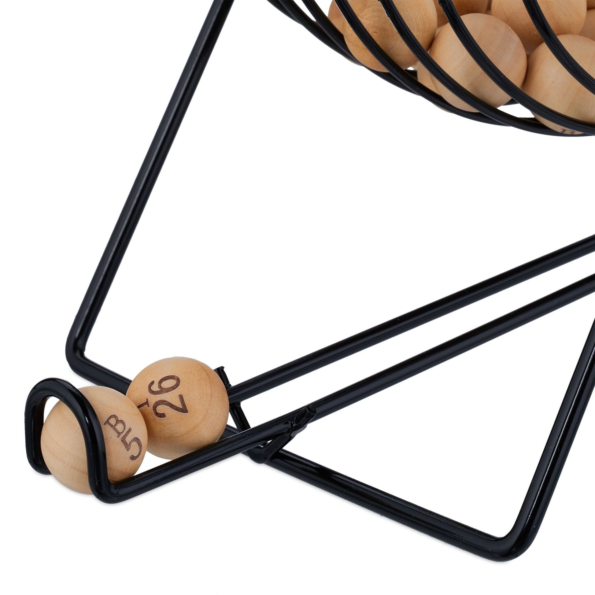 Bingo-Spiel Set Holz Weiss-Hellbraun-Schwarz von Relaxdays